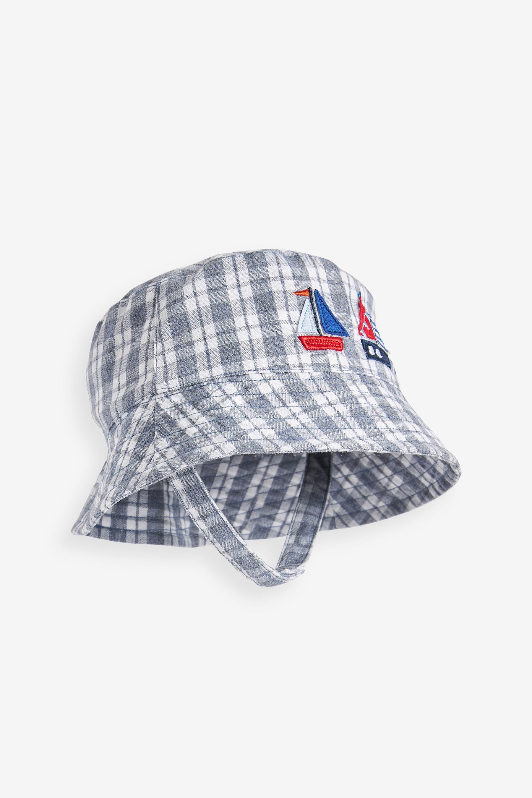 Blue/White Baby Bucket Hat (0mths-2yrs)