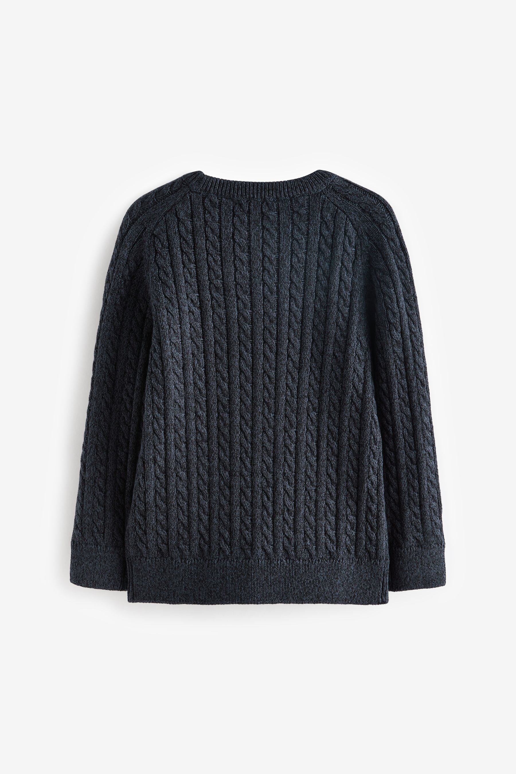 Navy Blue Cable Knit Crew Jumper (3-16yrs)