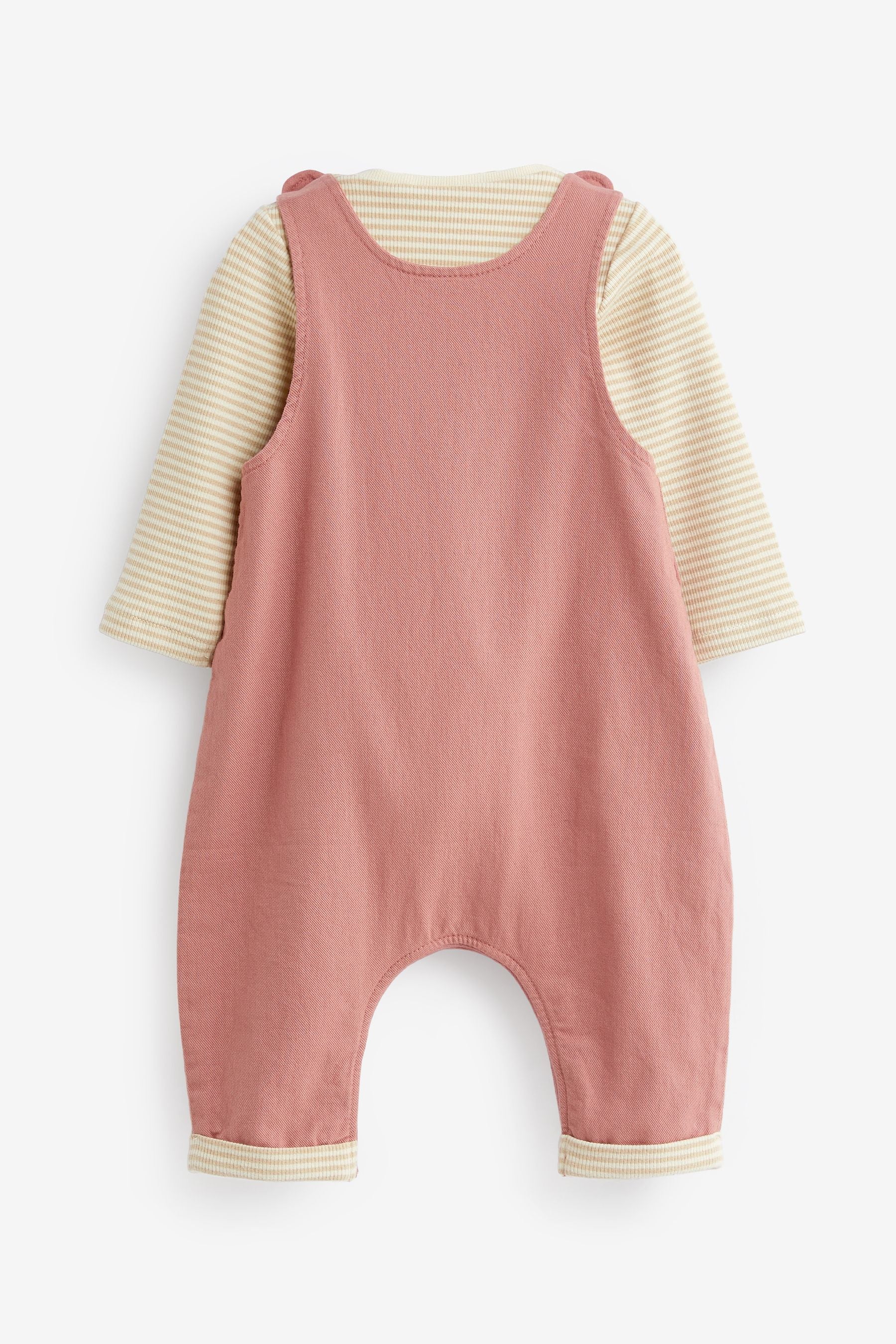 Rust Brown Woven Character Dungaree and Bodysuit Set (0mths-3yrs)