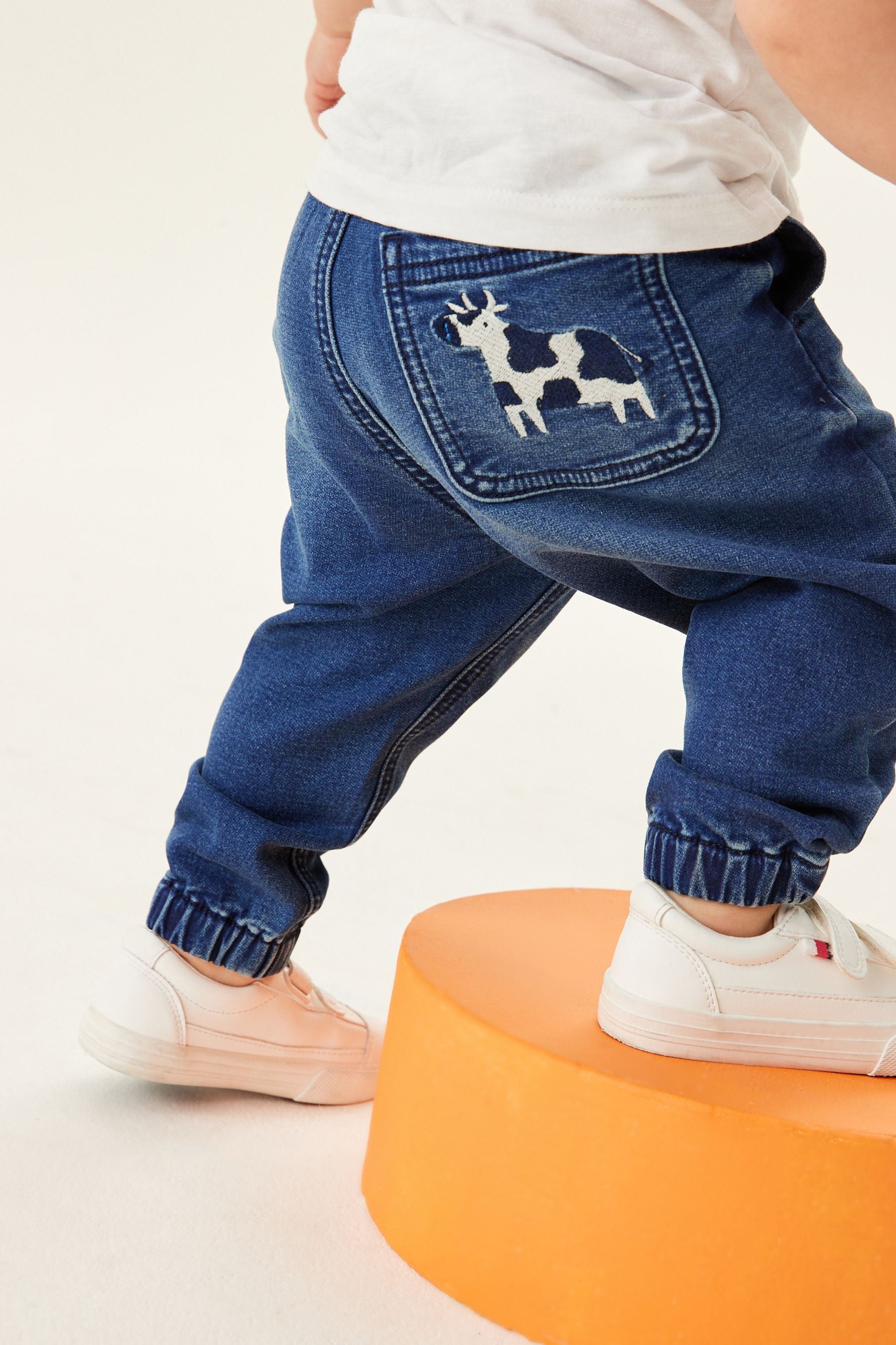 Mid Blue Denim Farm Character Pull-On Jeans (3mths-7yrs)