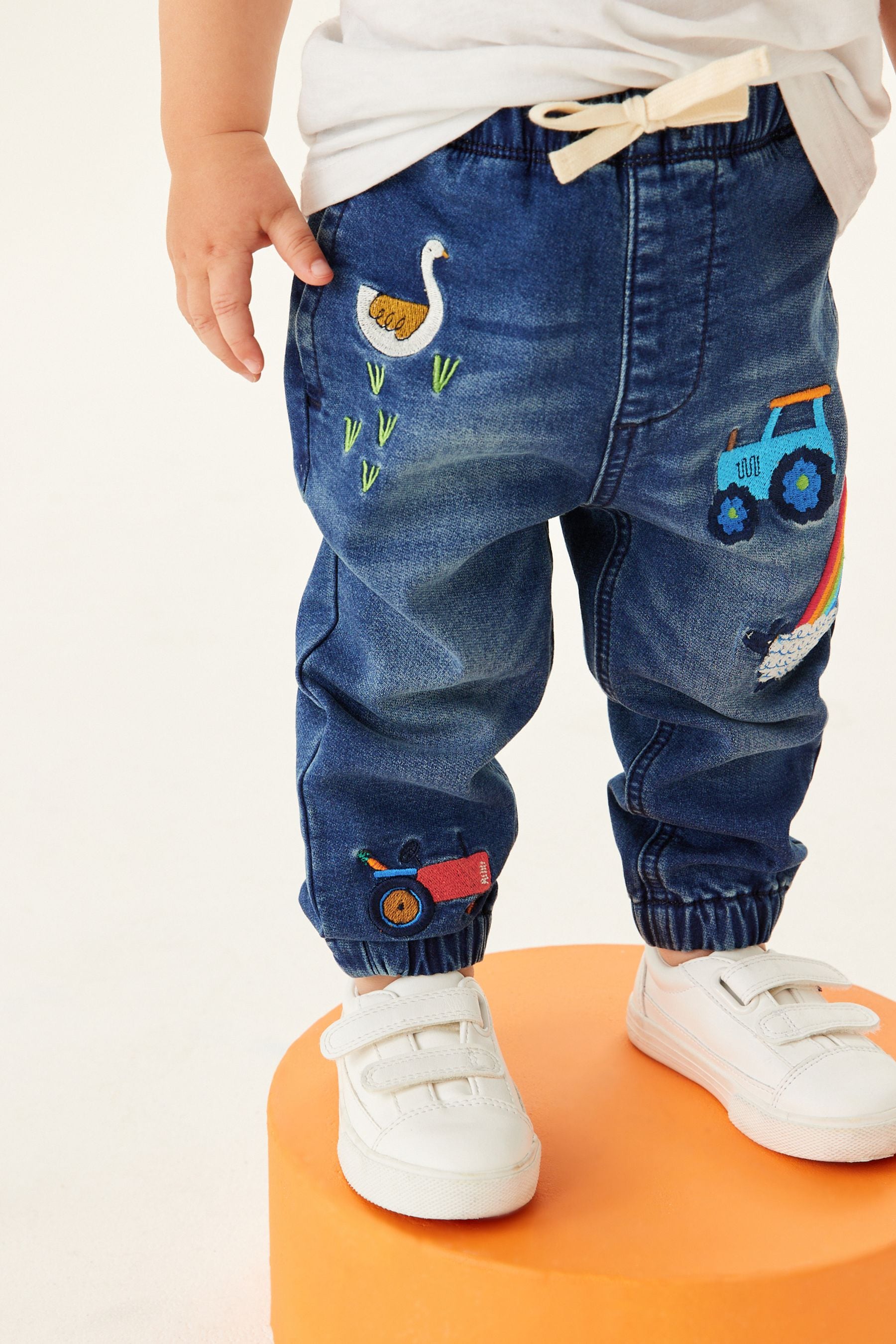 Mid Blue Denim Farm Character Pull-On Jeans (3mths-7yrs)