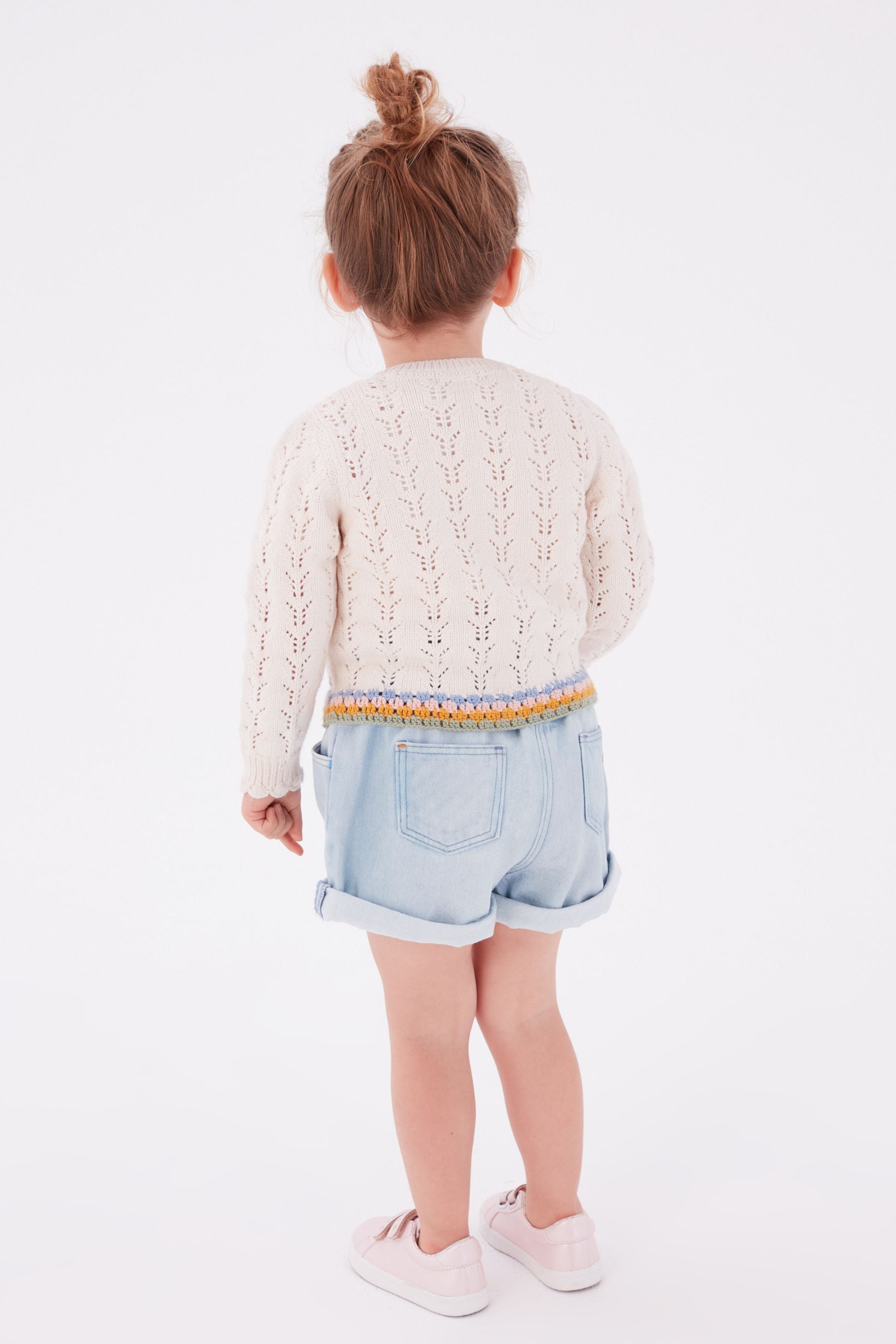 Ecru Cream Marl Floral Embroidered Cardigan (3mths-7yrs)