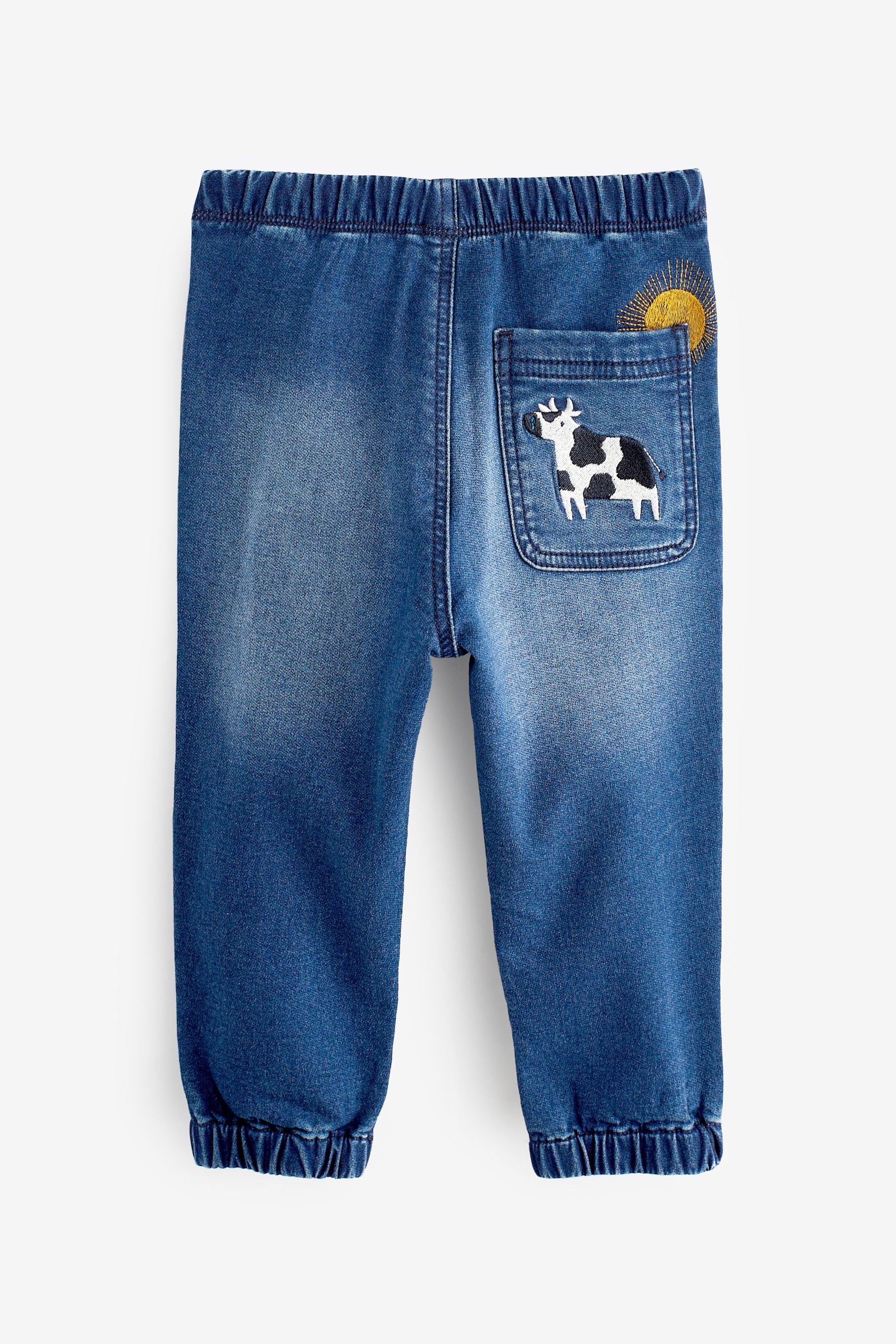 Mid Blue Denim Farm Character Pull-On Jeans (3mths-7yrs)