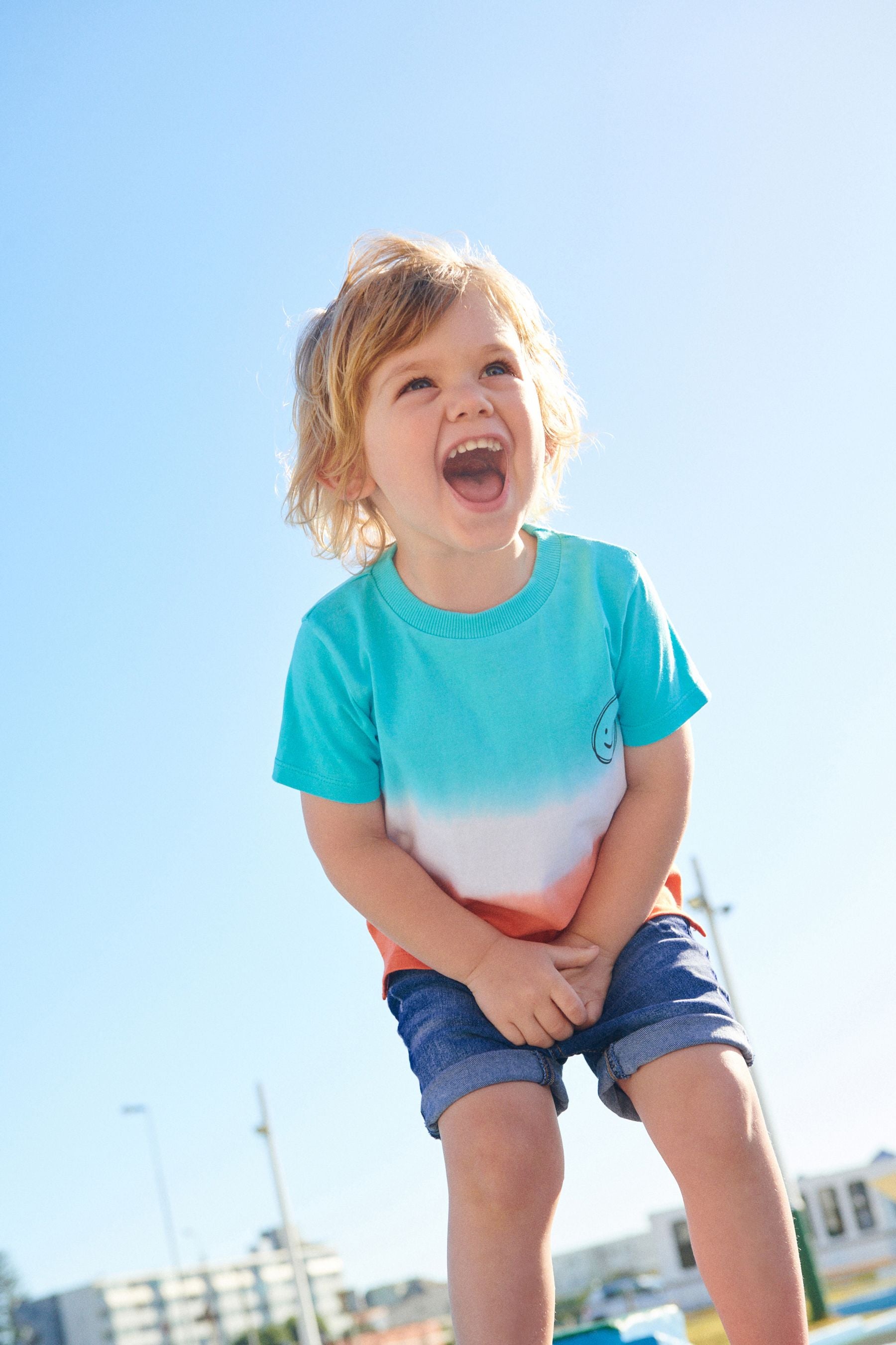 Blue/Orange Short Sleeve Tie Dye T-Shirt (3mths-7yrs)