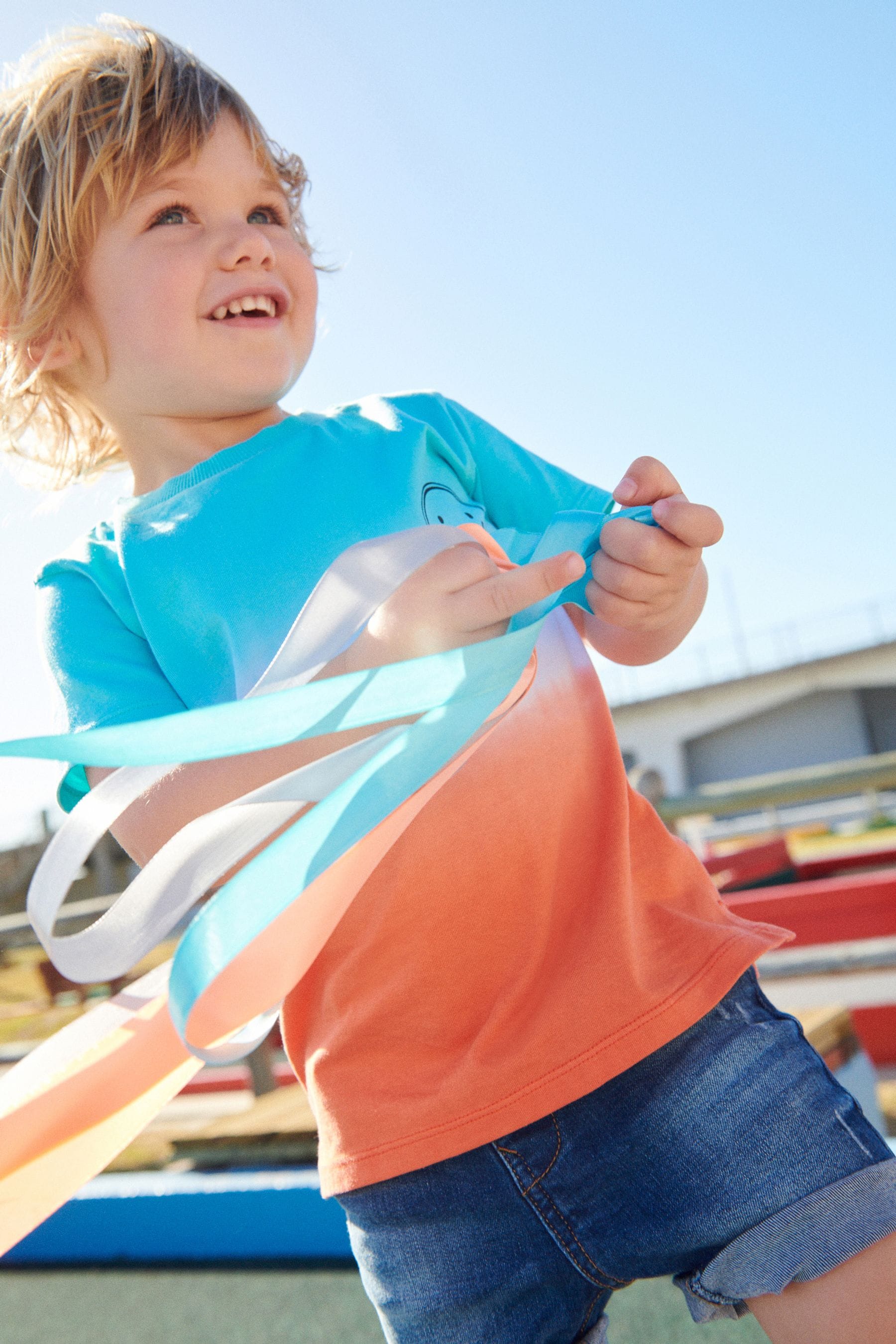 Blue/Orange Short Sleeve Tie Dye T-Shirt (3mths-7yrs)