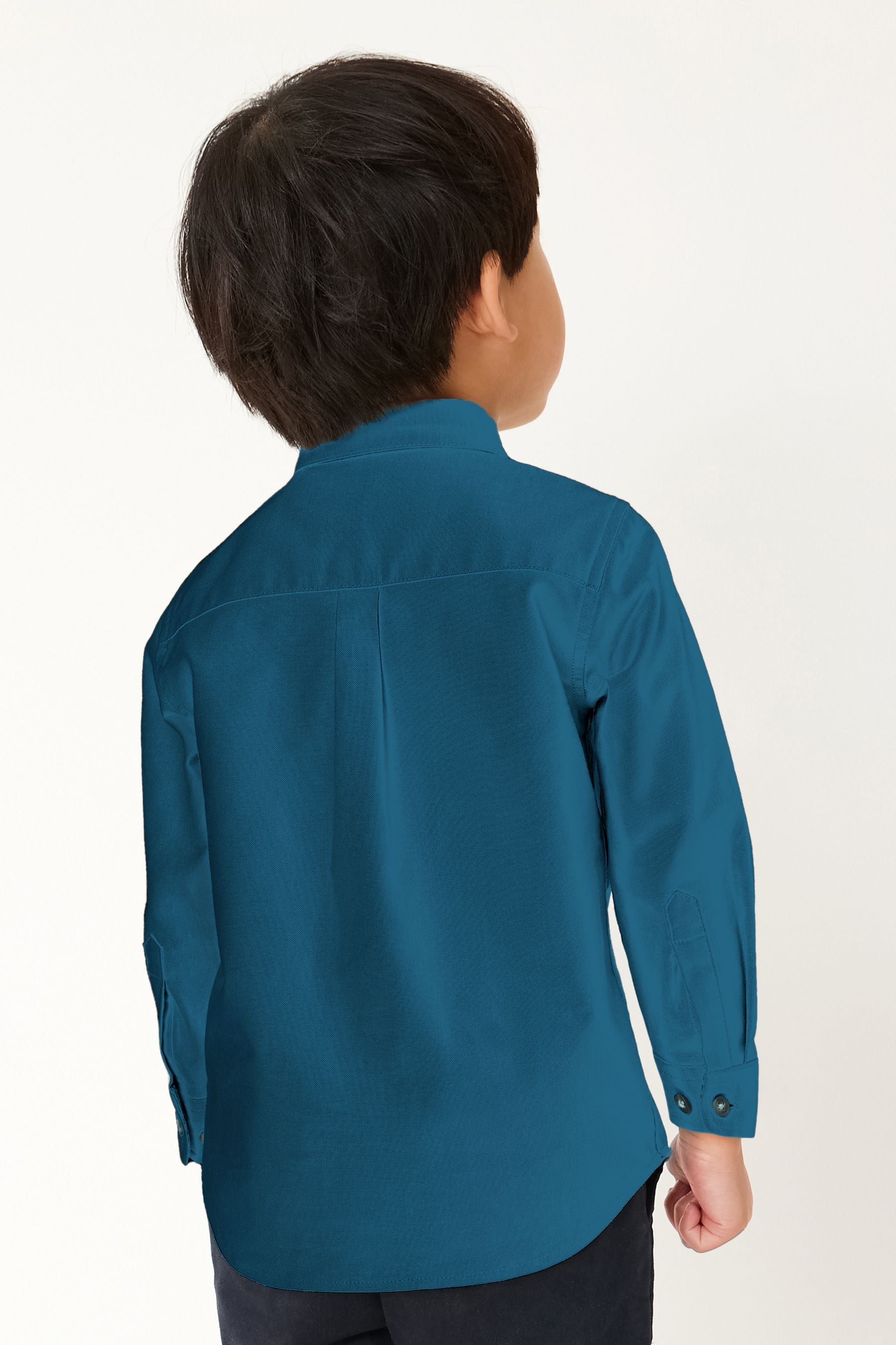 Teal Blue Trimmed Oxford Shirt (3mths-7yrs)