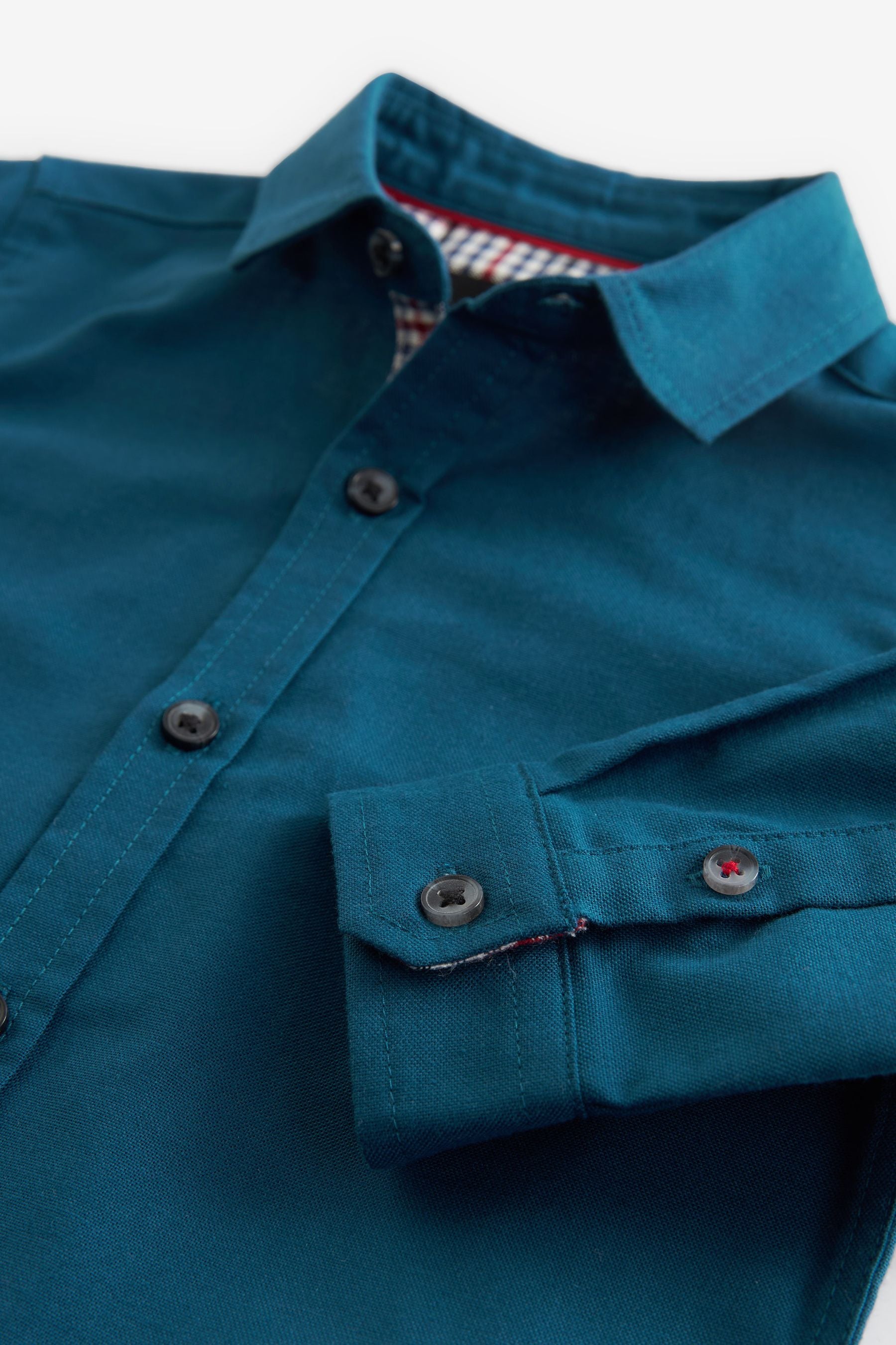 Teal Blue Trimmed Oxford Shirt (3mths-7yrs)