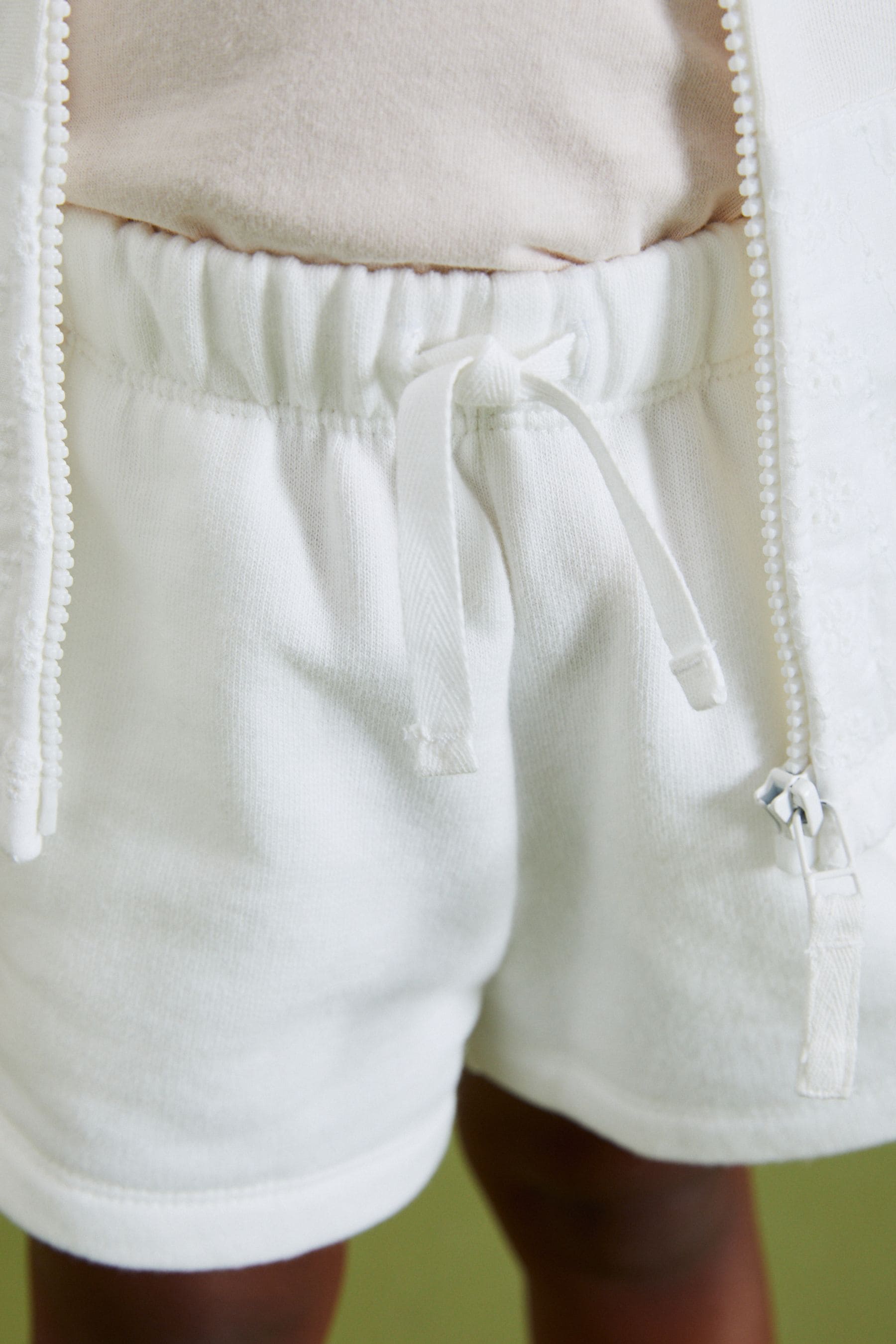 White Broderie Sweat Shorts (3mths-7yrs)