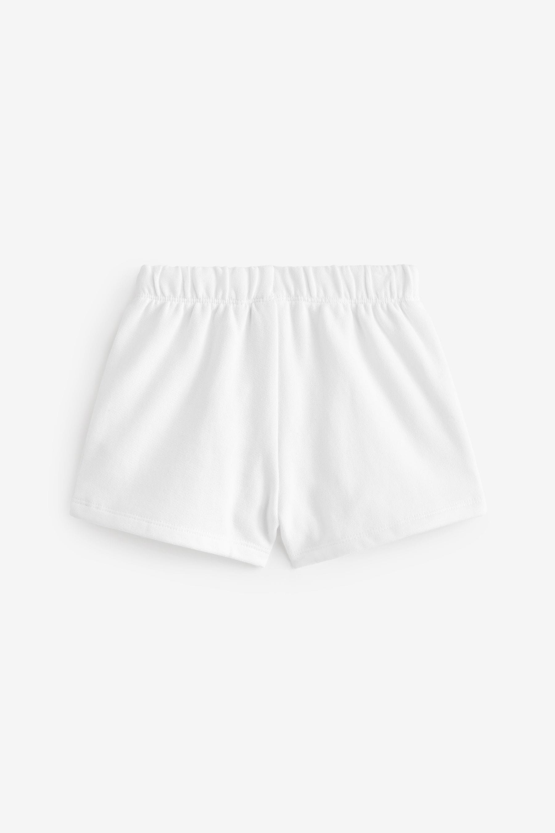 White Broderie Sweat Shorts (3mths-7yrs)