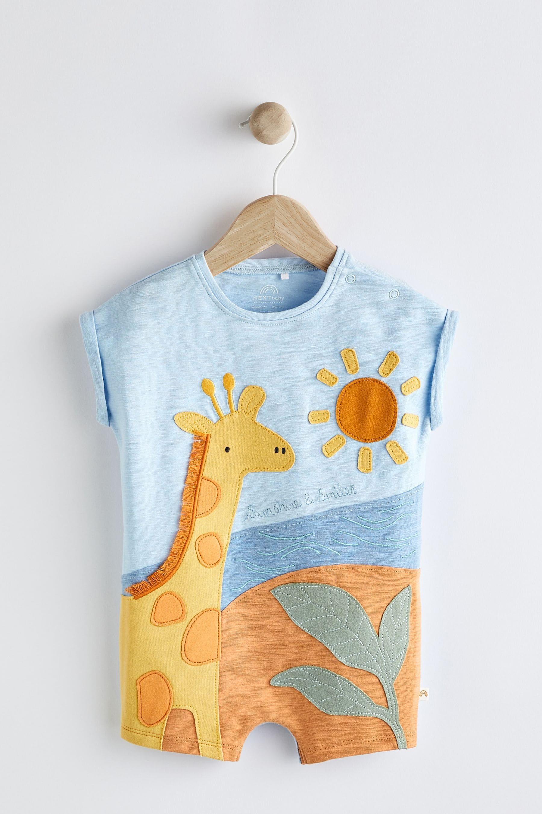 Rust Brown Giraffe Appliqu Jersey Baby Romp