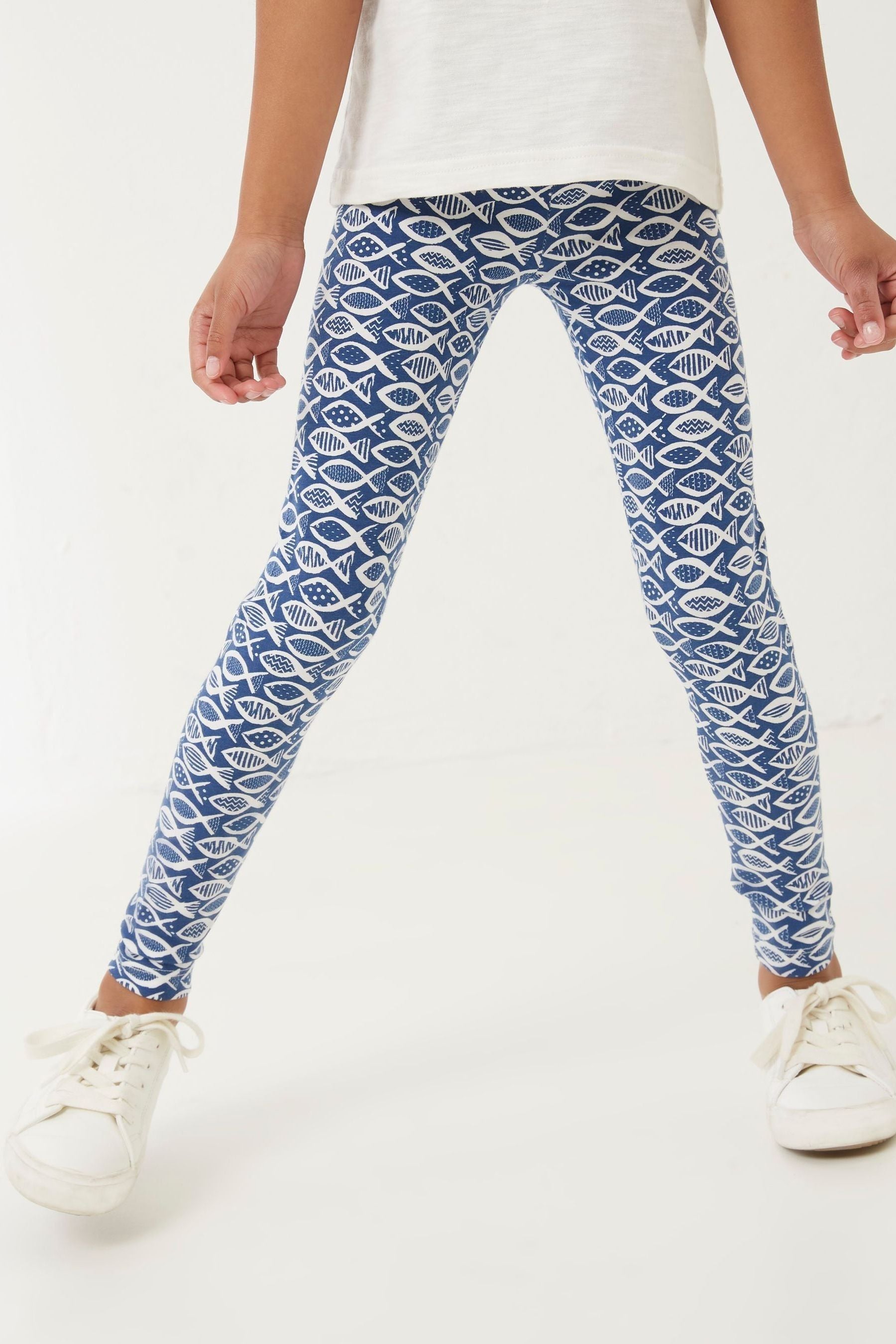 FatFace Blue Fish Print Leggings 2 Pack