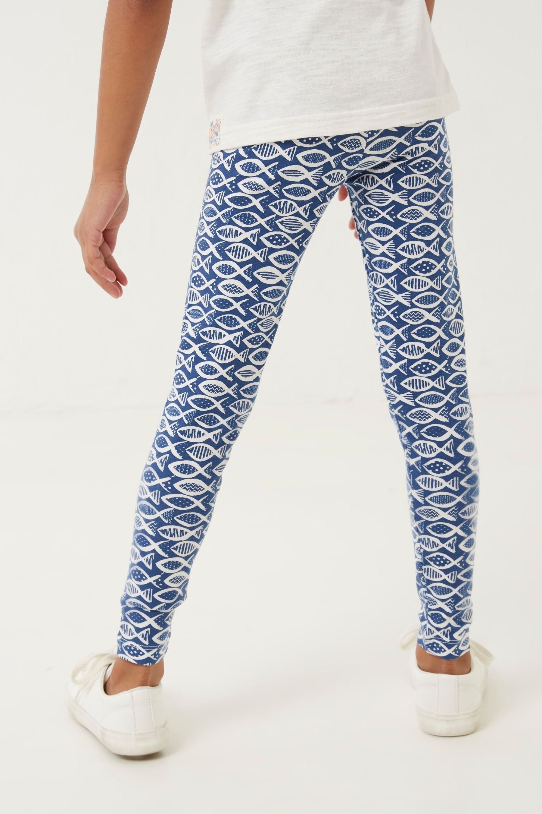 FatFace Blue Fish Print Leggings 2 Pack