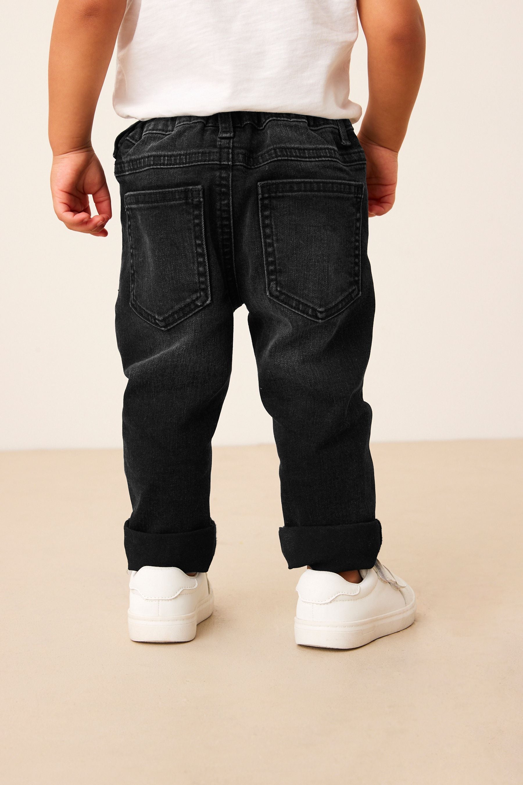 Black Denim Distressed Jeans (3mths-7yrs)