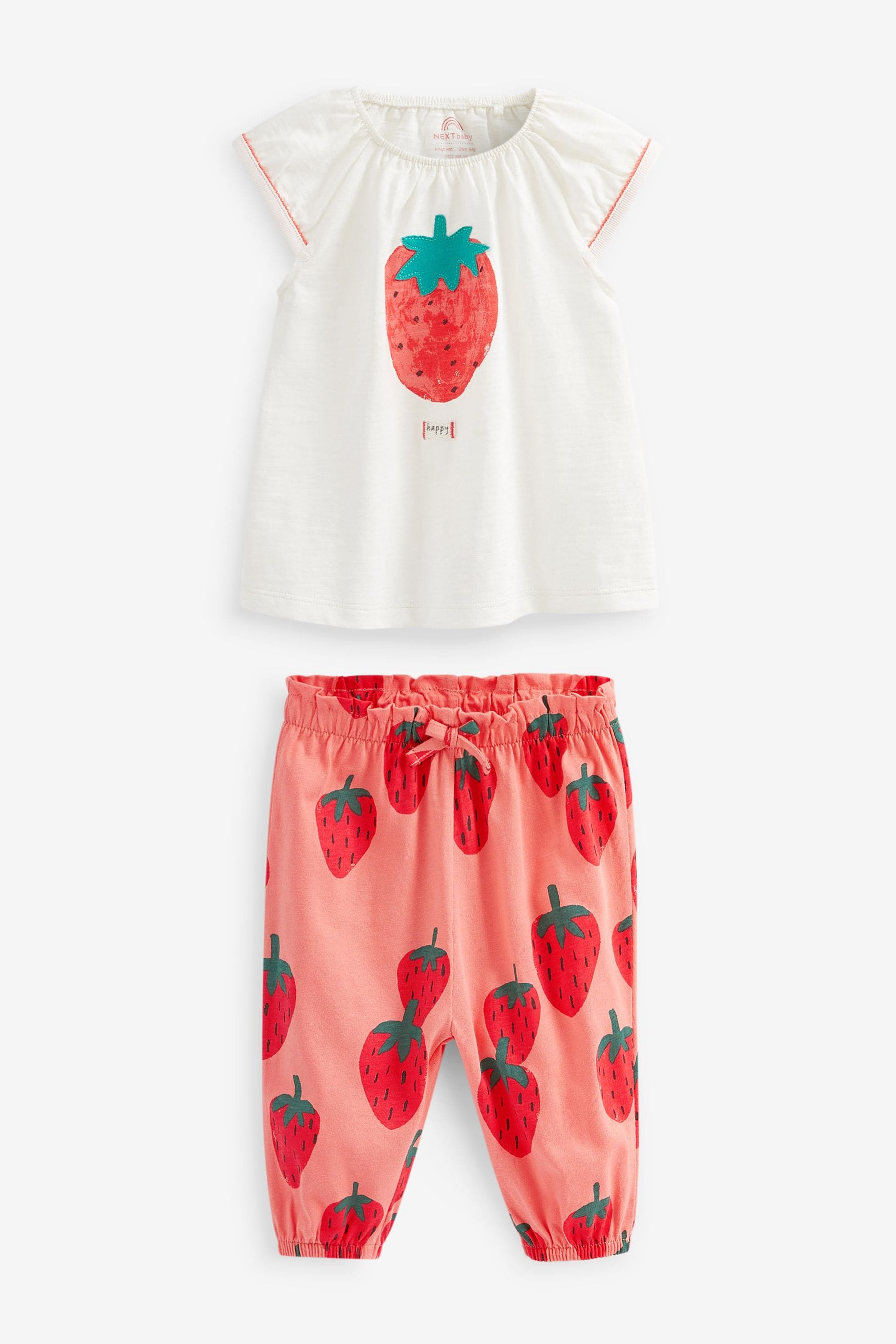 Red/White Strawberry Baby T-Shirt and Jogger Set 2 Piece