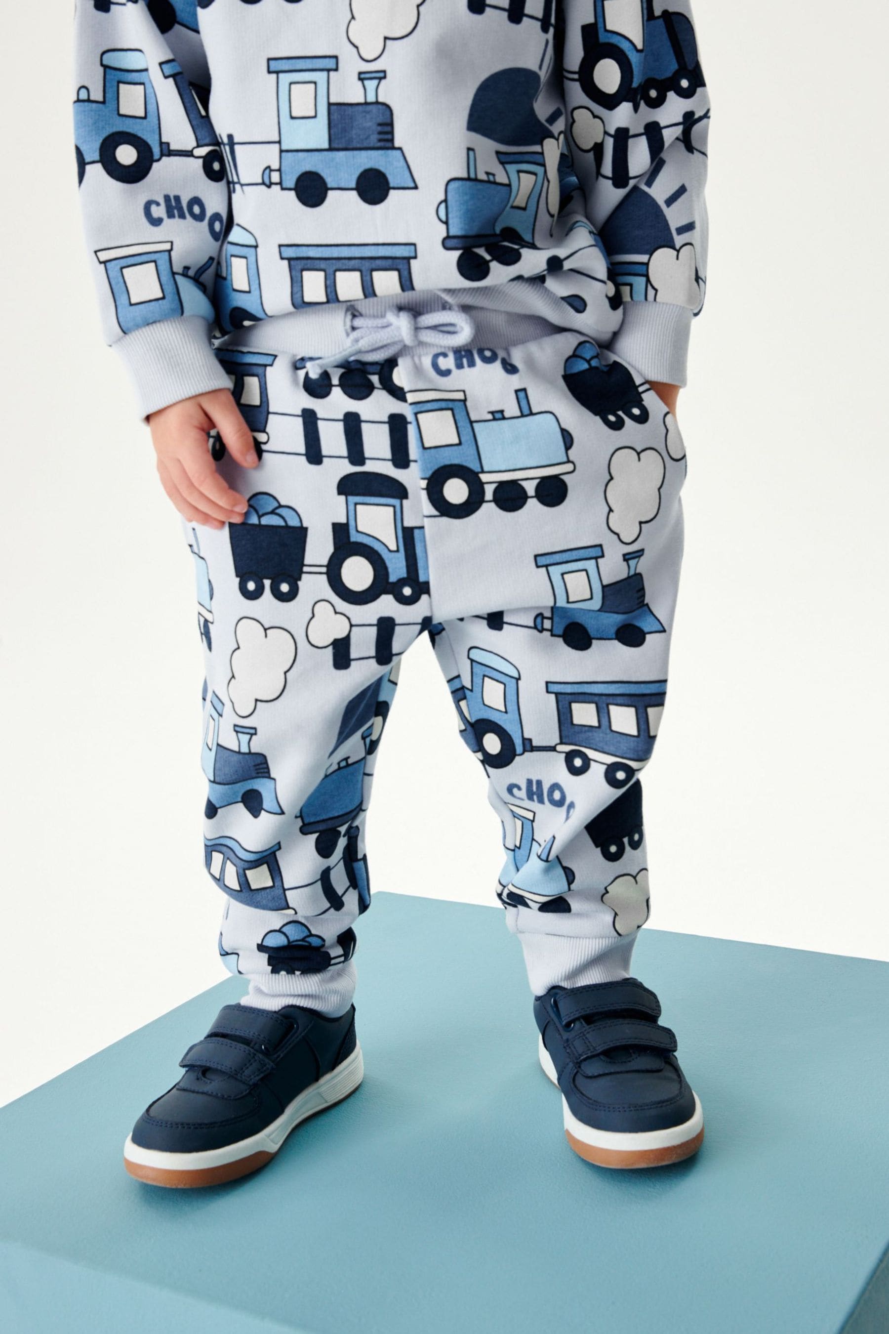 Blue Train All-Over Printed Joggers (3mths-7yrs)