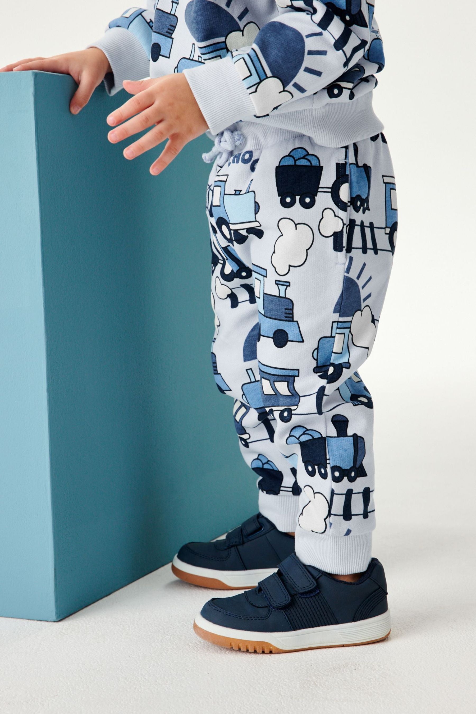 Blue Train All-Over Printed Joggers (3mths-7yrs)