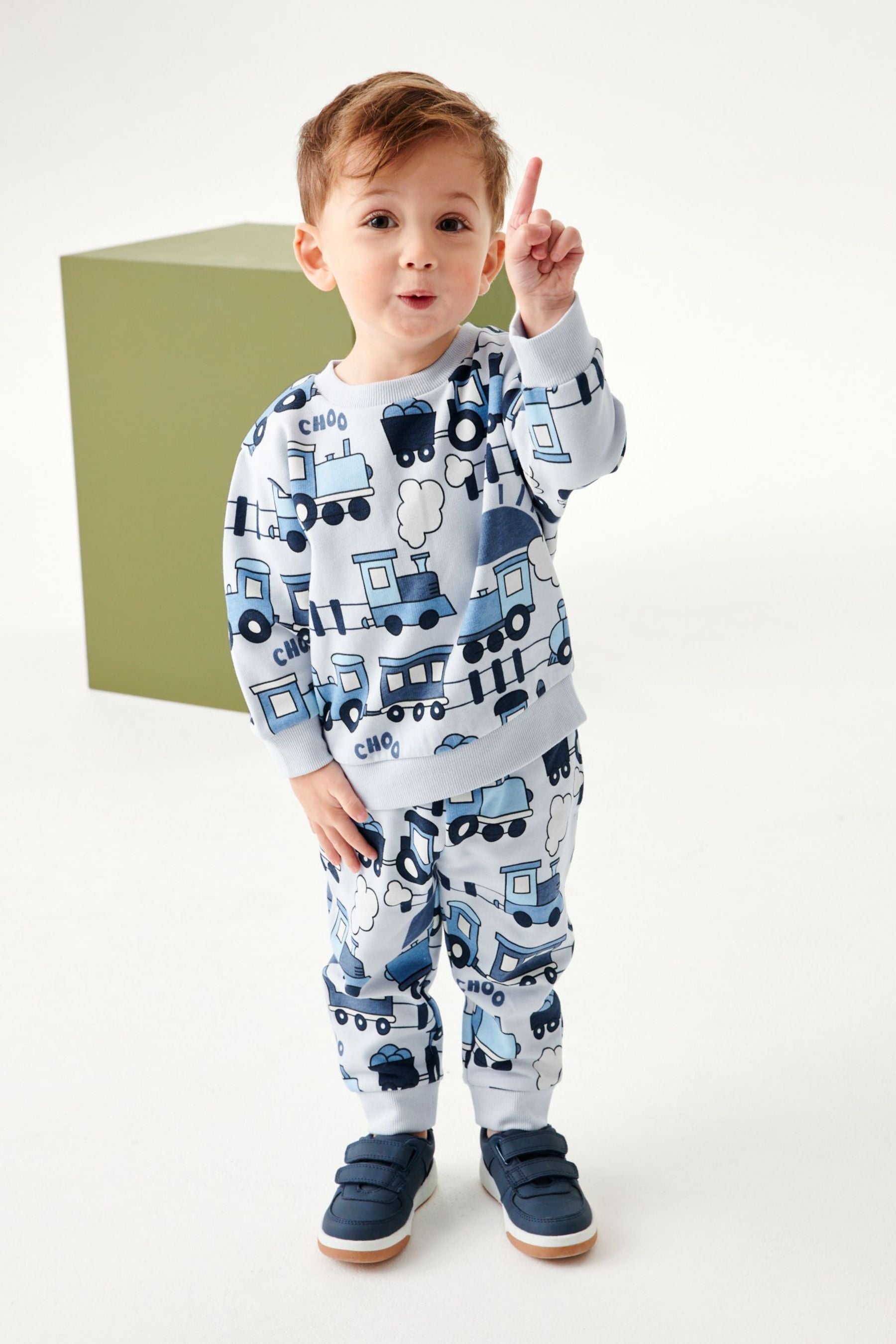 Blue Train All-Over Printed Joggers (3mths-7yrs)