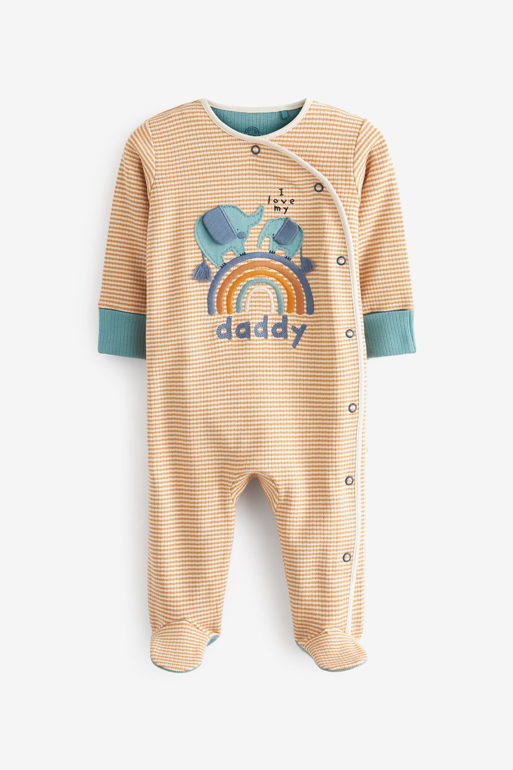 Daddy Blue/Neutral Baby Character Footed Sleepsuit (0-2yrs)