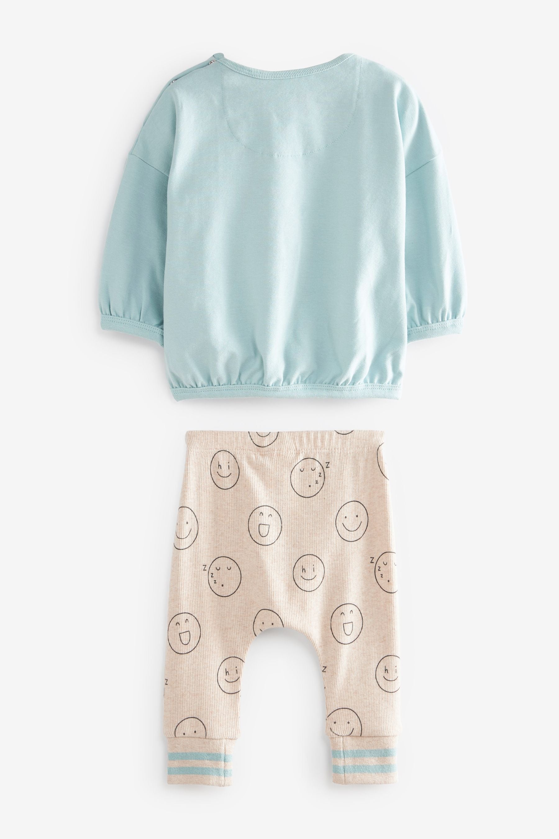 Teal Blue Little Brother 2 Piece Baby Sweatshirt And Leggings Set