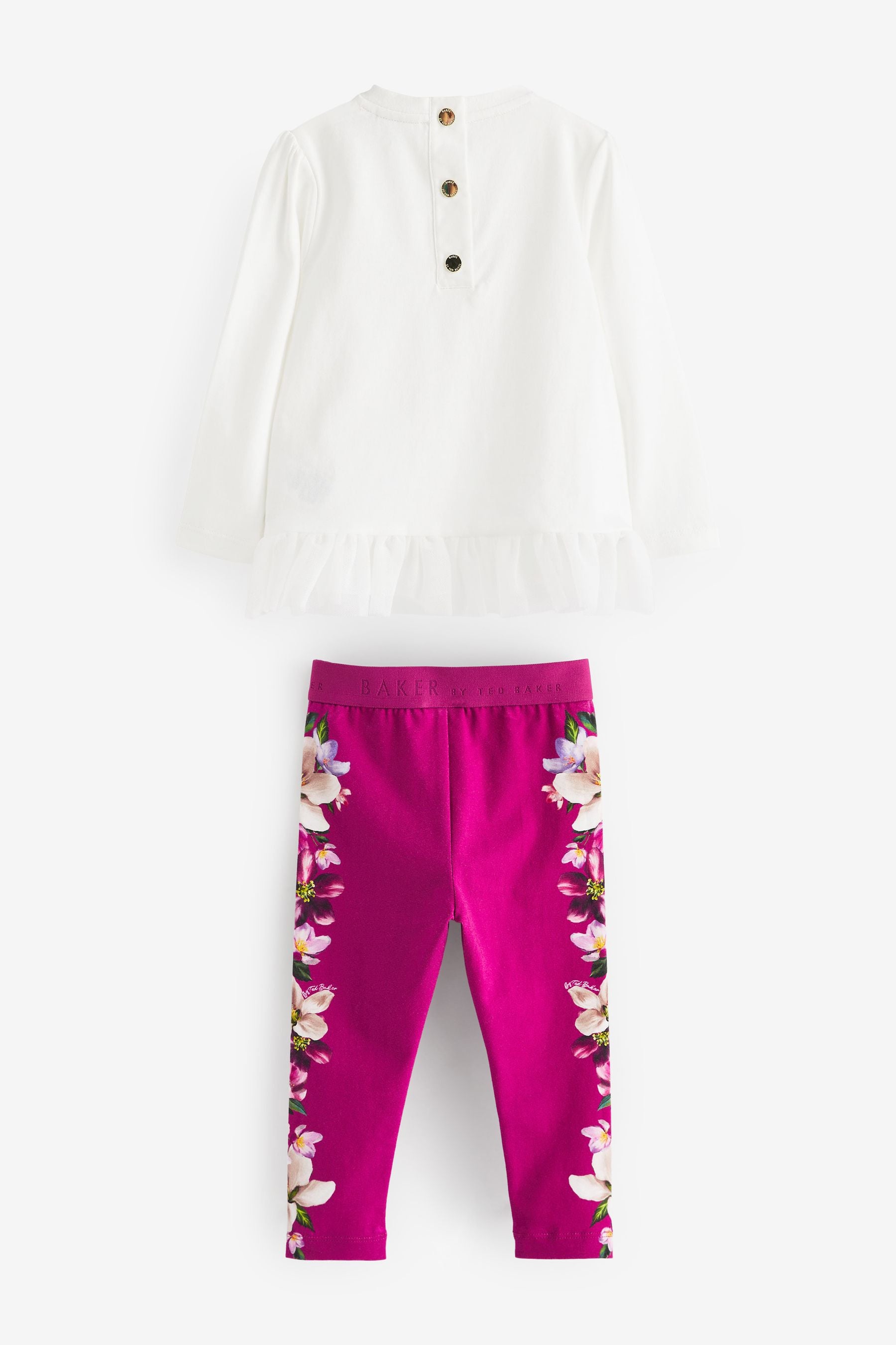 Pink Baker by Ted Baker (0-6yrs) Pink Floral Legging and White T-Shirt Set