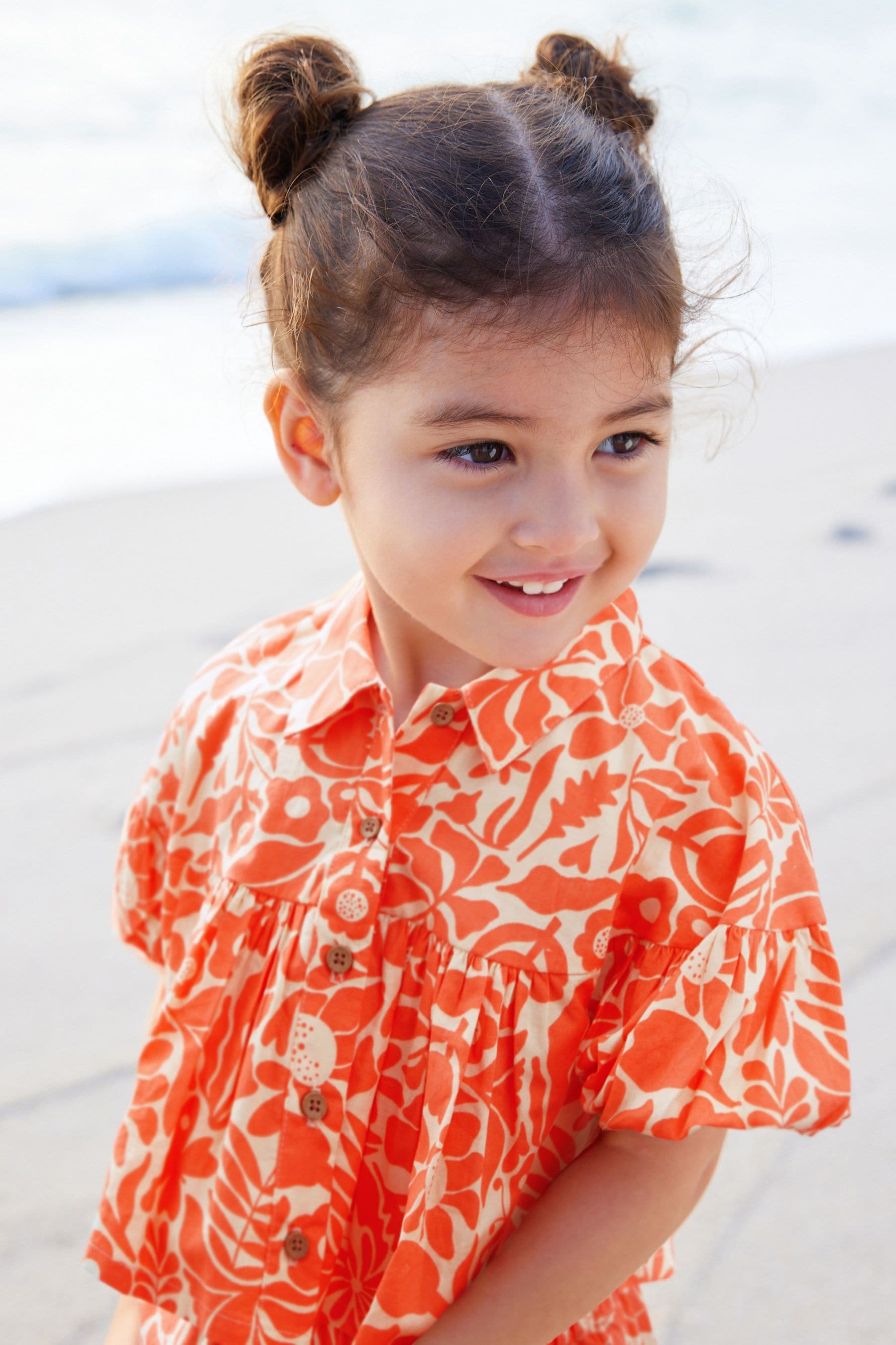 Orange Floral Blouse And Shorts Co-ord Set (3mths-8yrs)