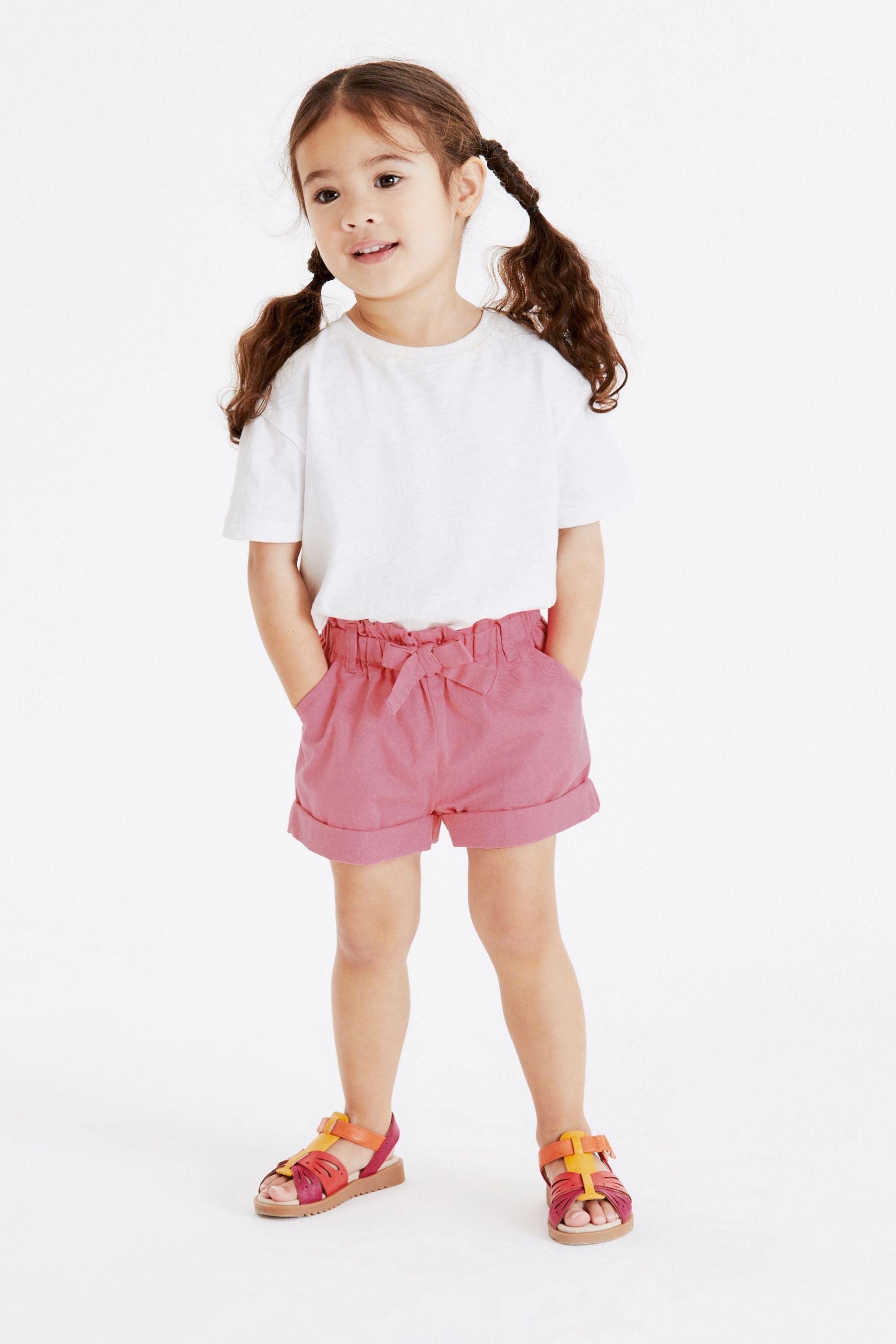 Pink Chino Tie Belt Shorts (3mths-7yrs)