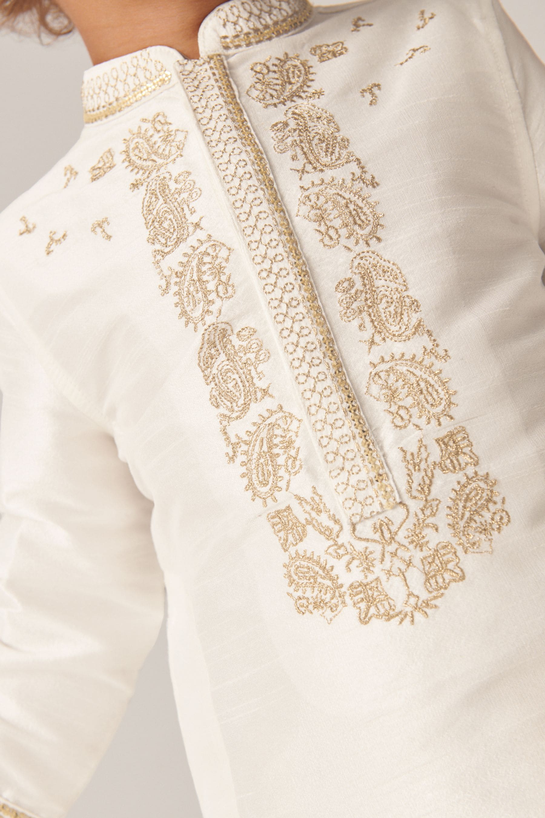 Ivory Cream/Gold Embroidered Boys Kurta (3mths-7yrs)