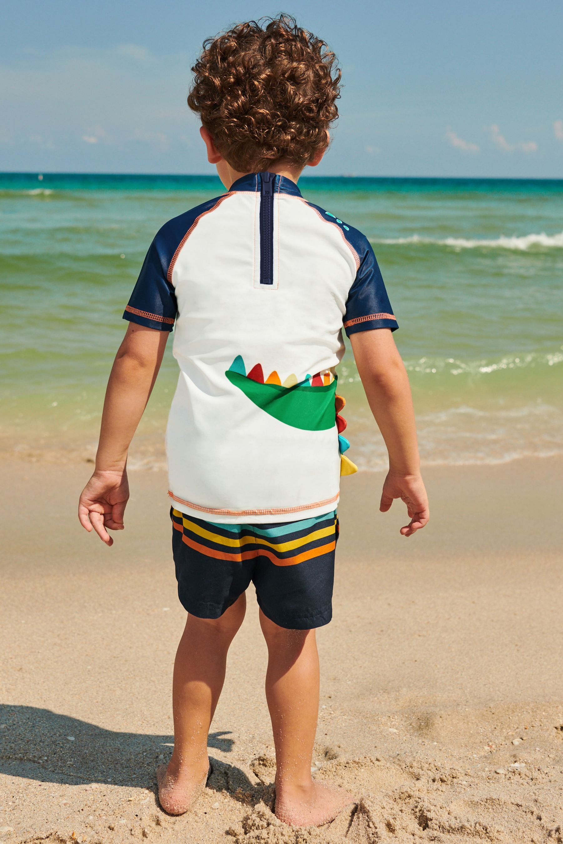 Navy/White Snorkel Croc 2-Piece Rash Vest And Shorts Set (3mths-7yrs)