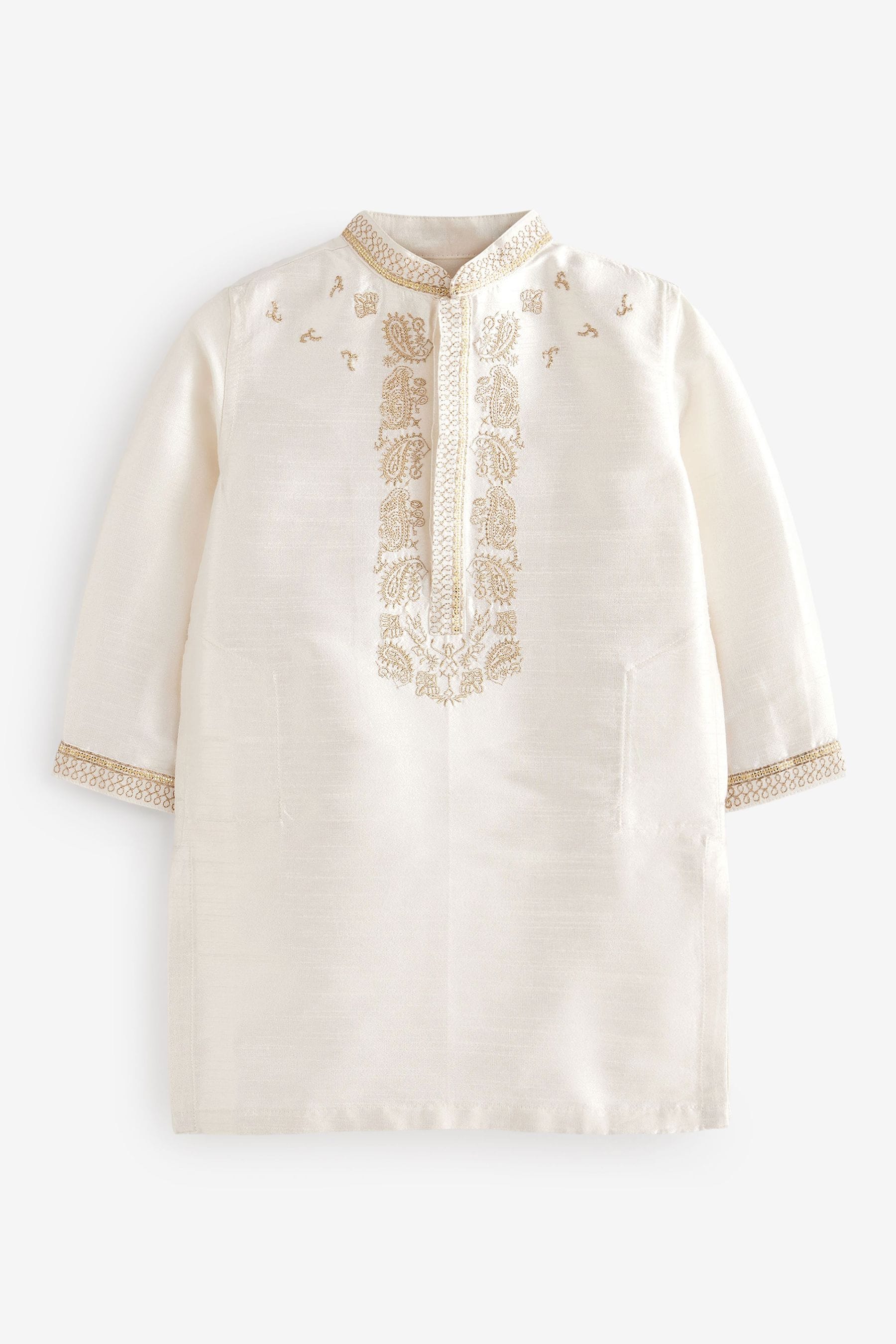 Ivory Cream/Gold Embroidered Boys Kurta (3mths-7yrs)