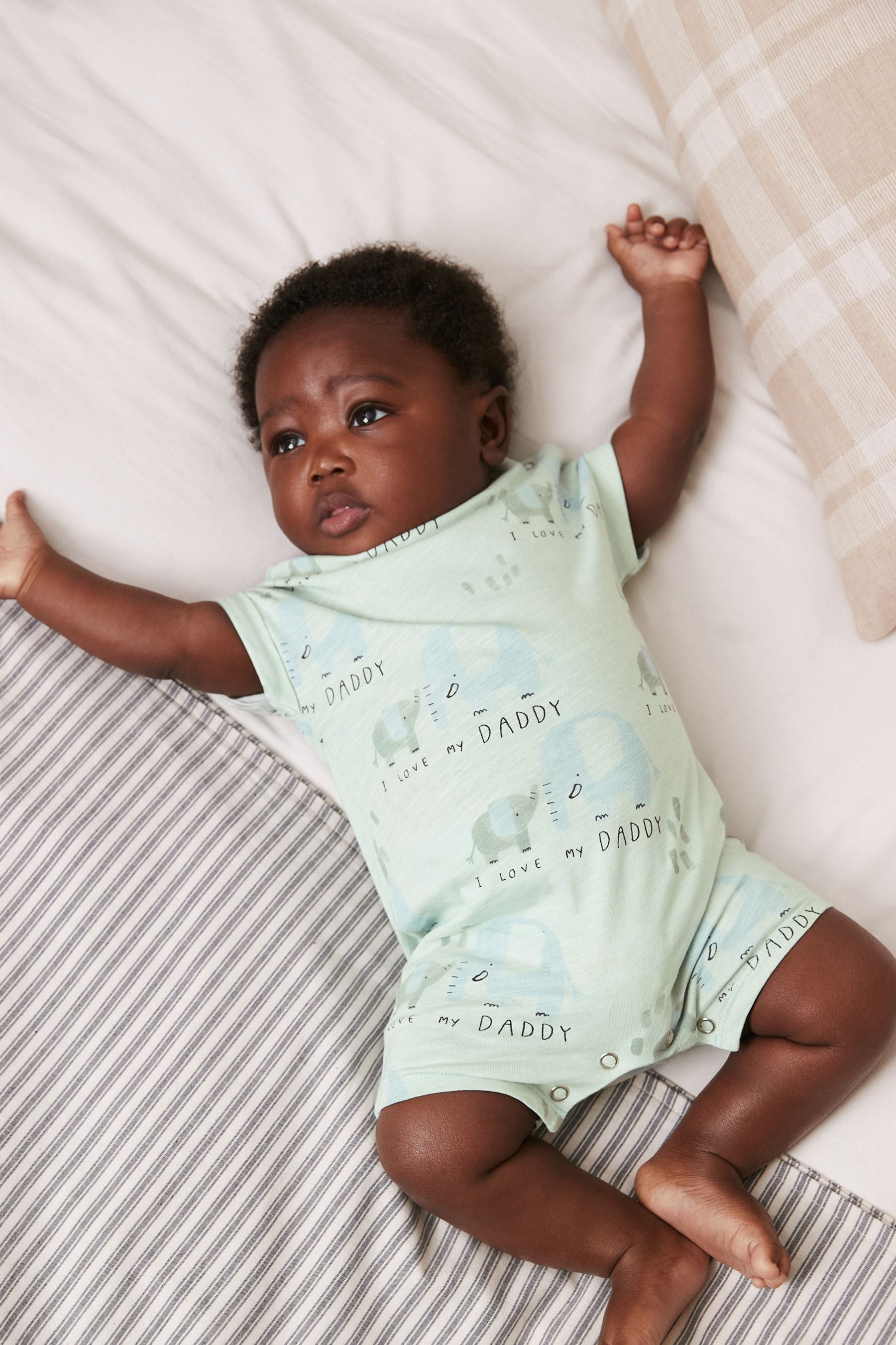 Blue Daddy Jersey Baby Romper