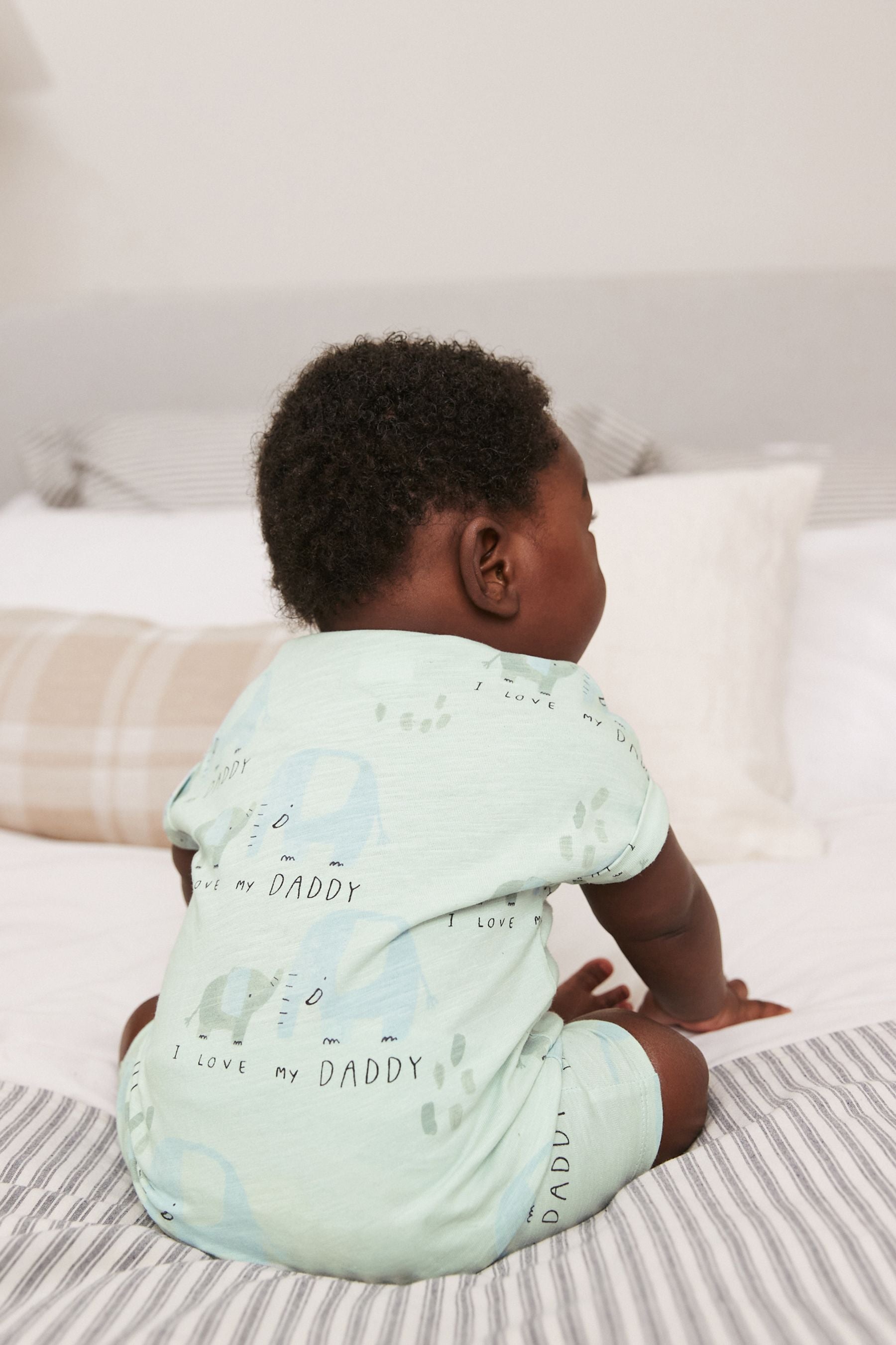 Blue Daddy Jersey Baby Romper