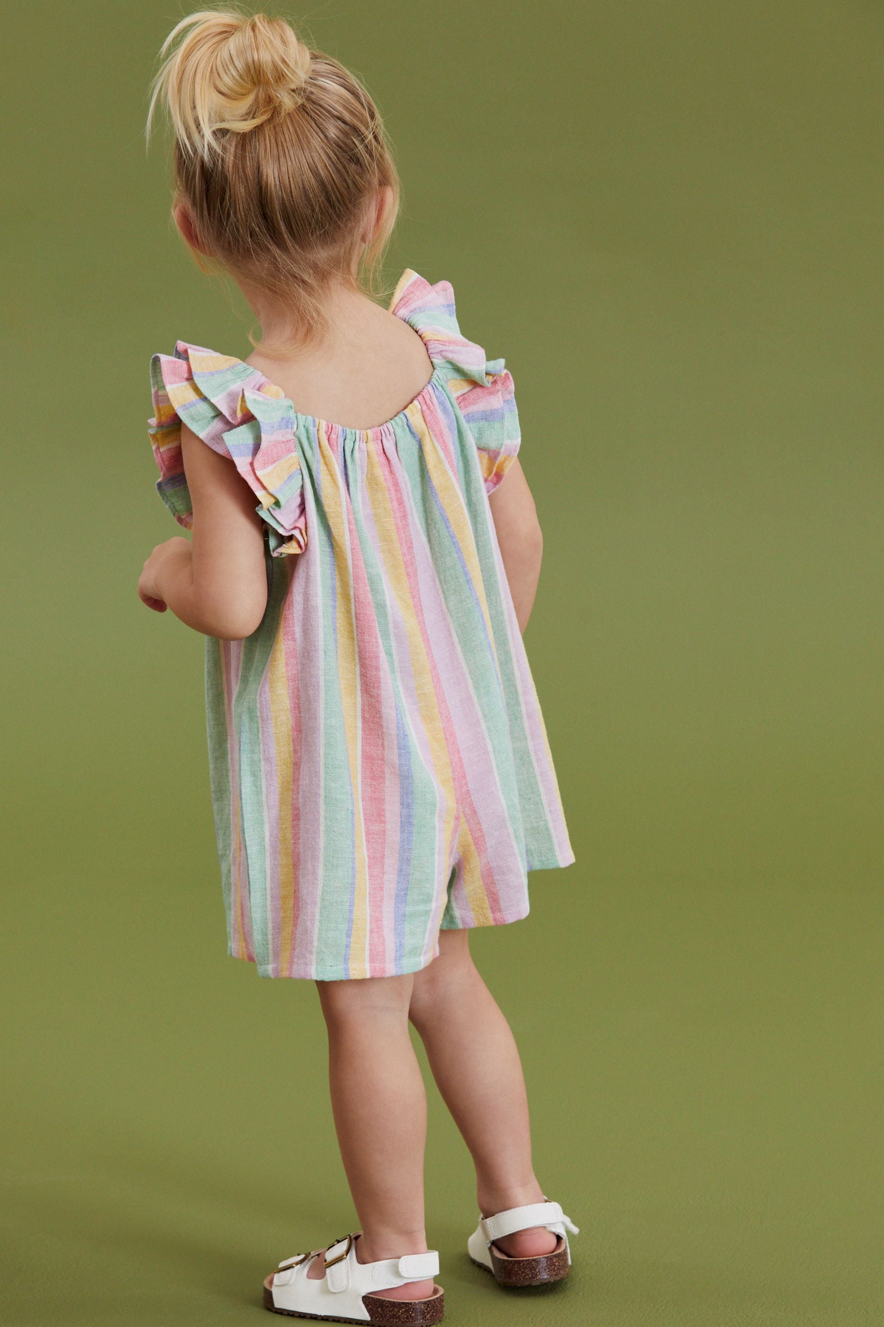 Rainbow Frill Sleeve Playsuit (3mths-7yrs)