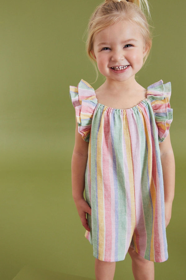 Rainbow Frill Sleeve Playsuit (3mths-7yrs)