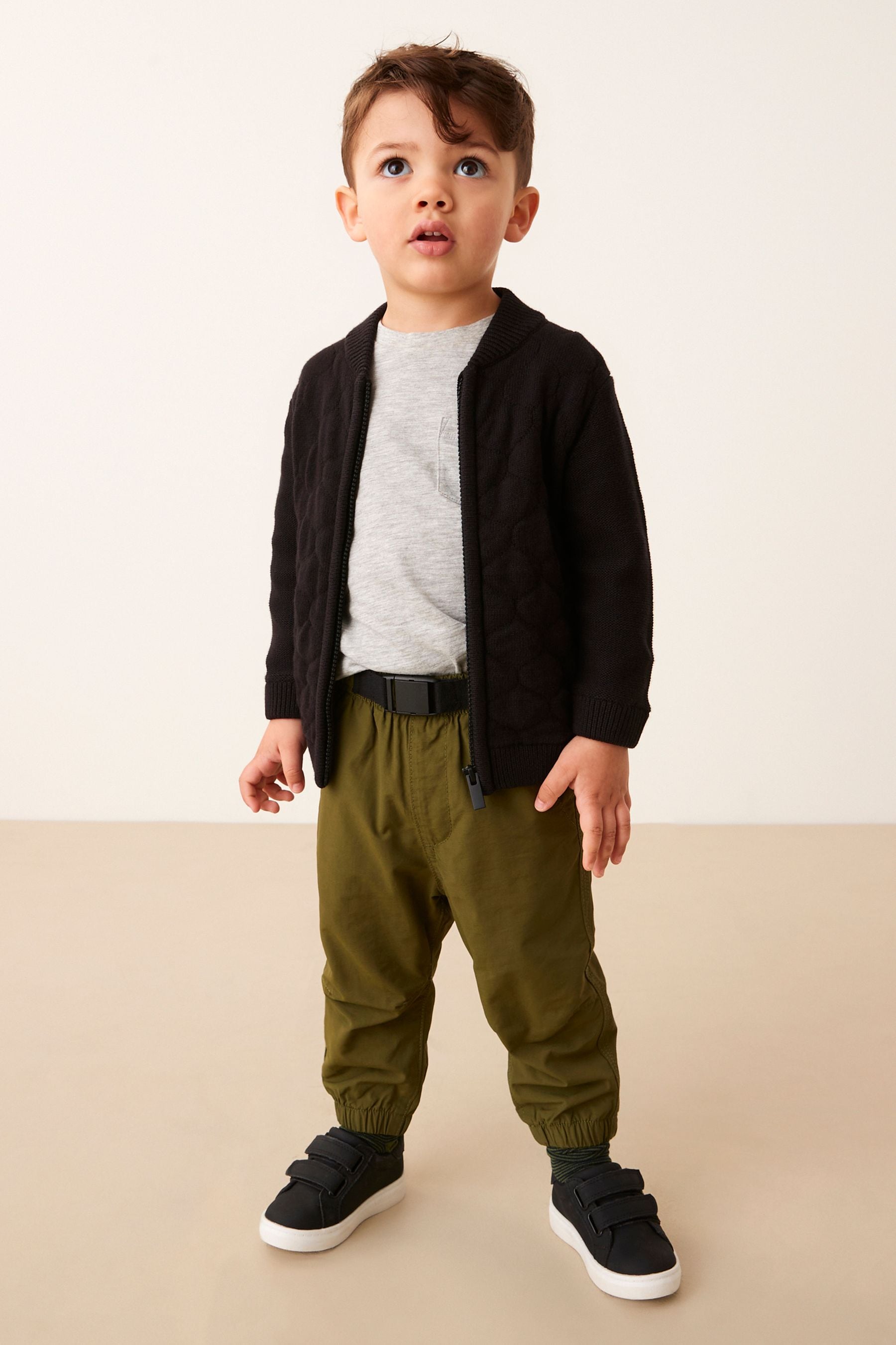 Khaki Green Parachute Trousers (3mths-7yrs)