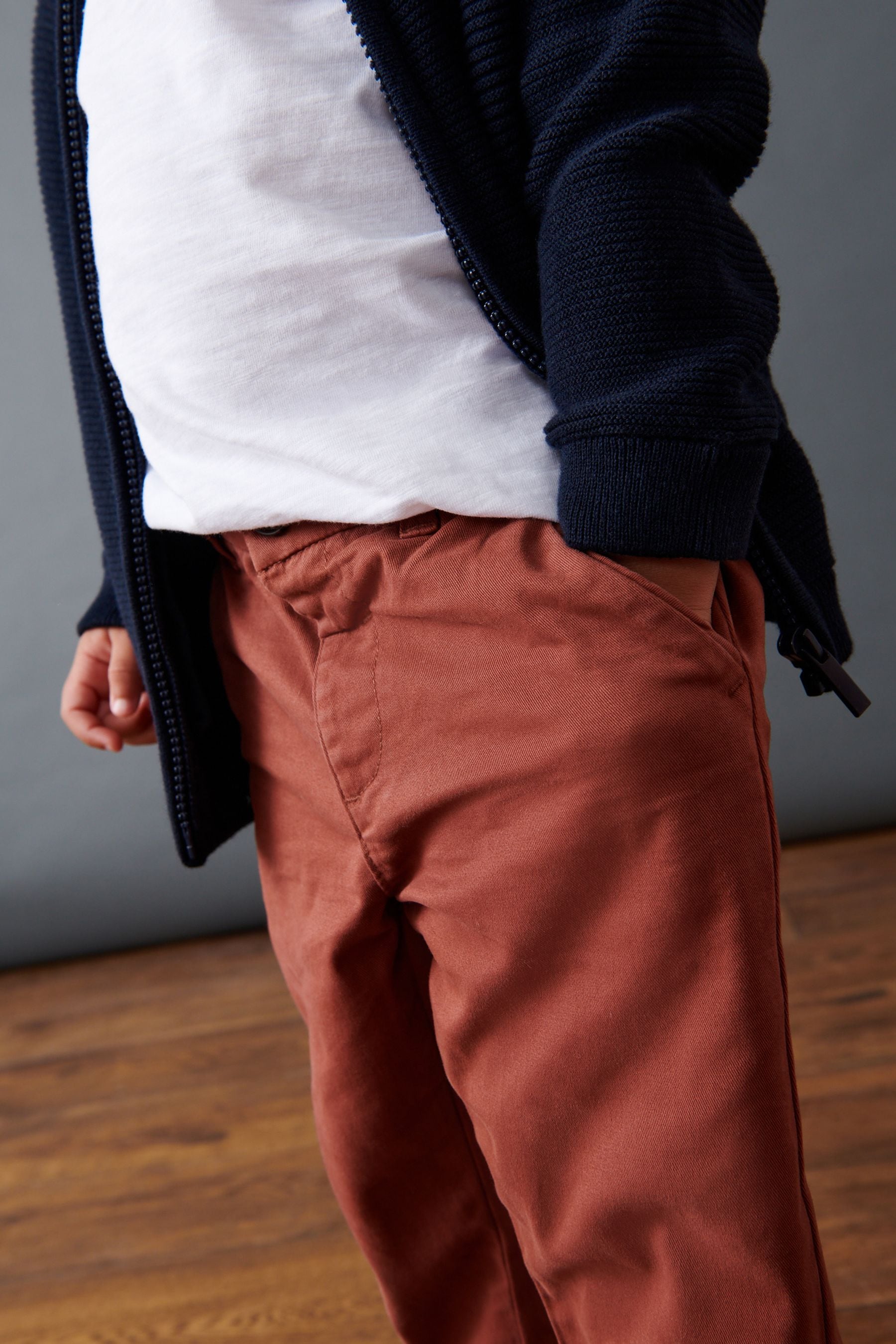 Rust Brown Stretch Chinos Trousers (3mths-7yrs)