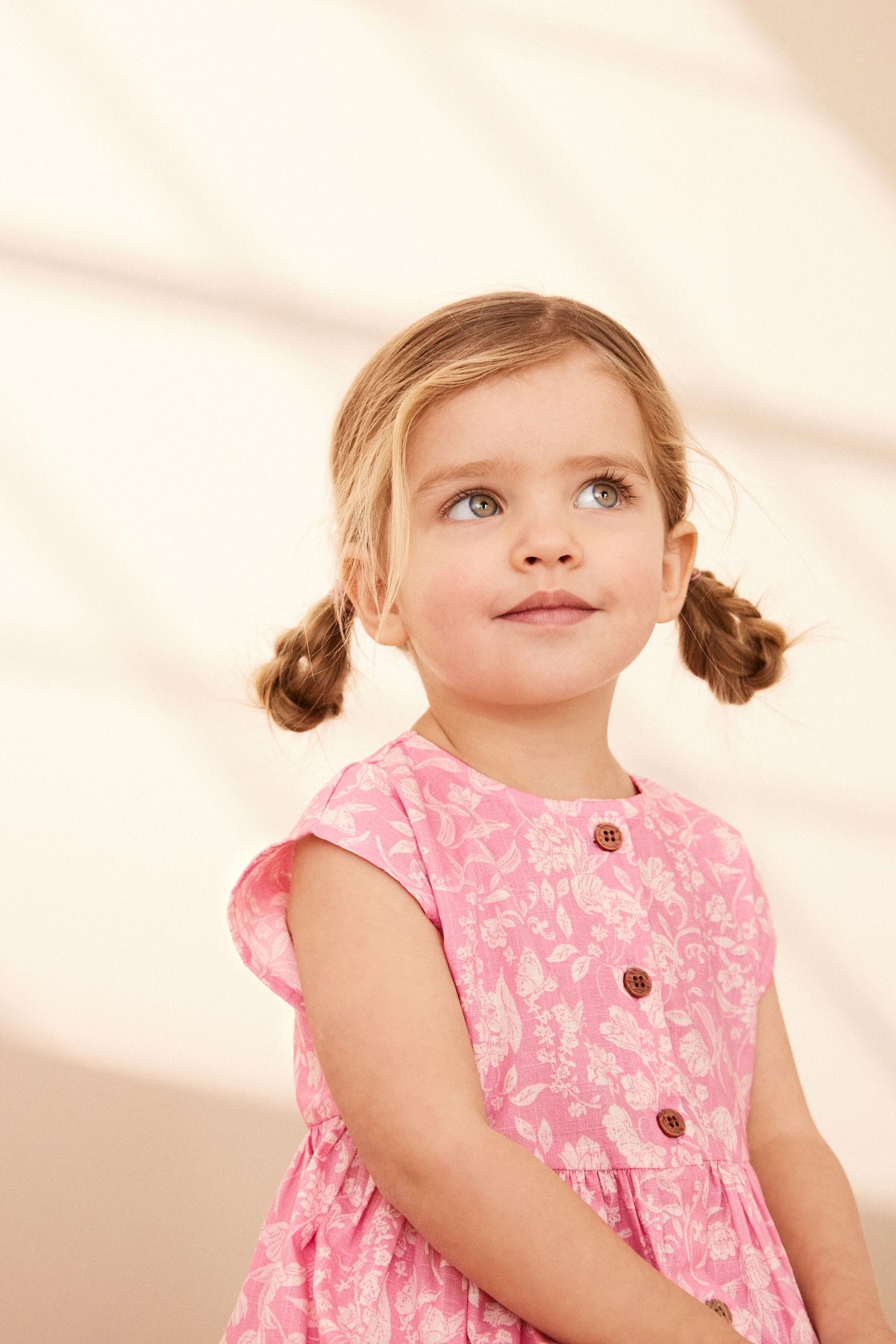 Pink Floral Button Through Summer Dress (3mths-8yrs)