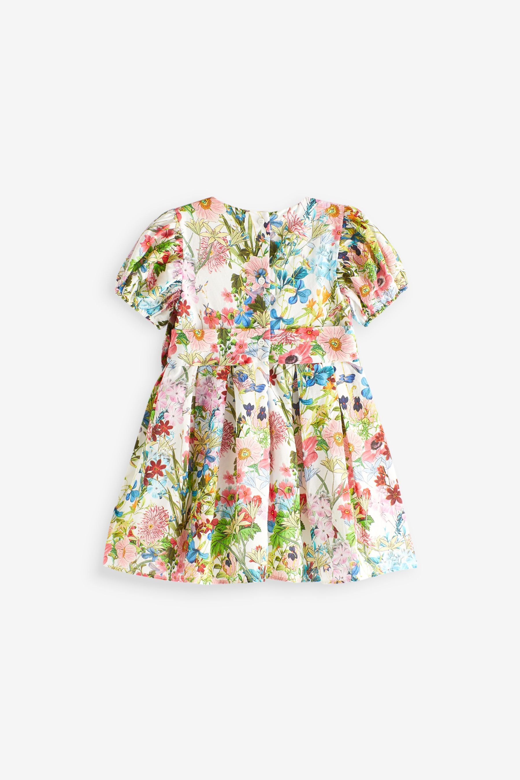 Multi Bright Floral Woven Bow Occasion Baby Dress (0mths-2yrs)