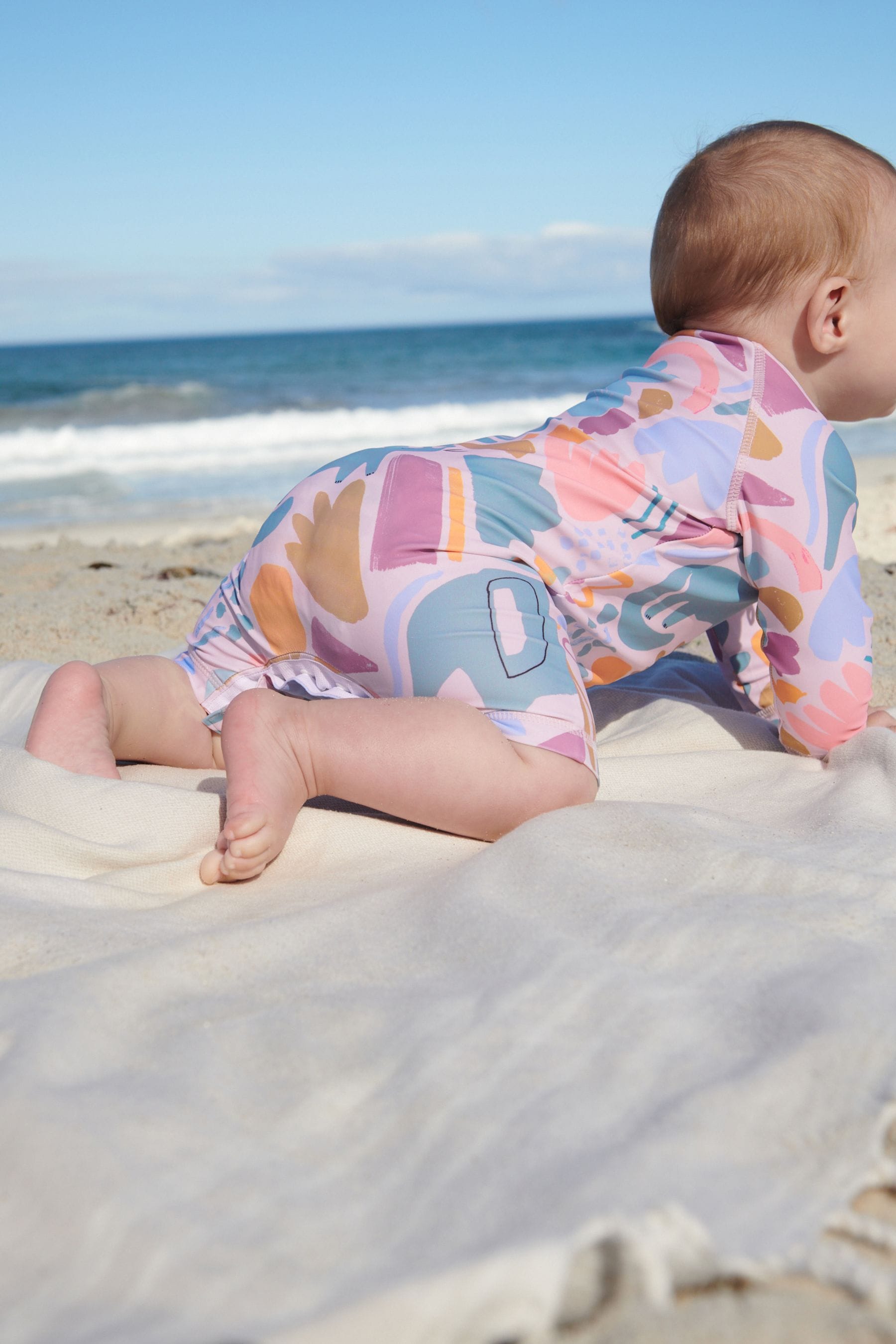 Multi Abstract Print Newborn Sunsafe Swim Suit (0mths-3yrs)