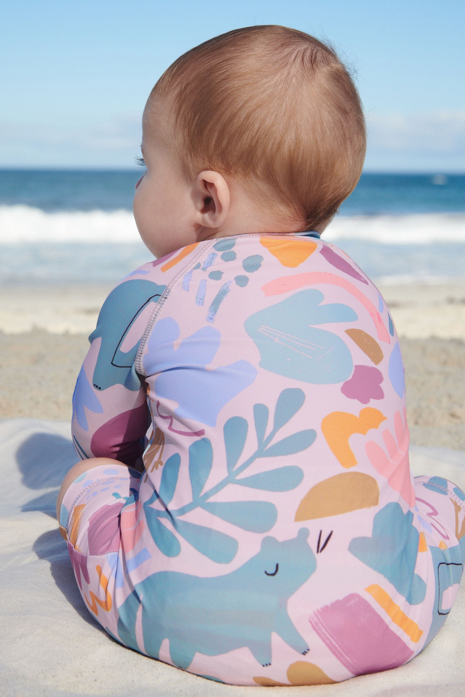 Multi Abstract Print Newborn Sunsafe Swim Suit (0mths-3yrs)