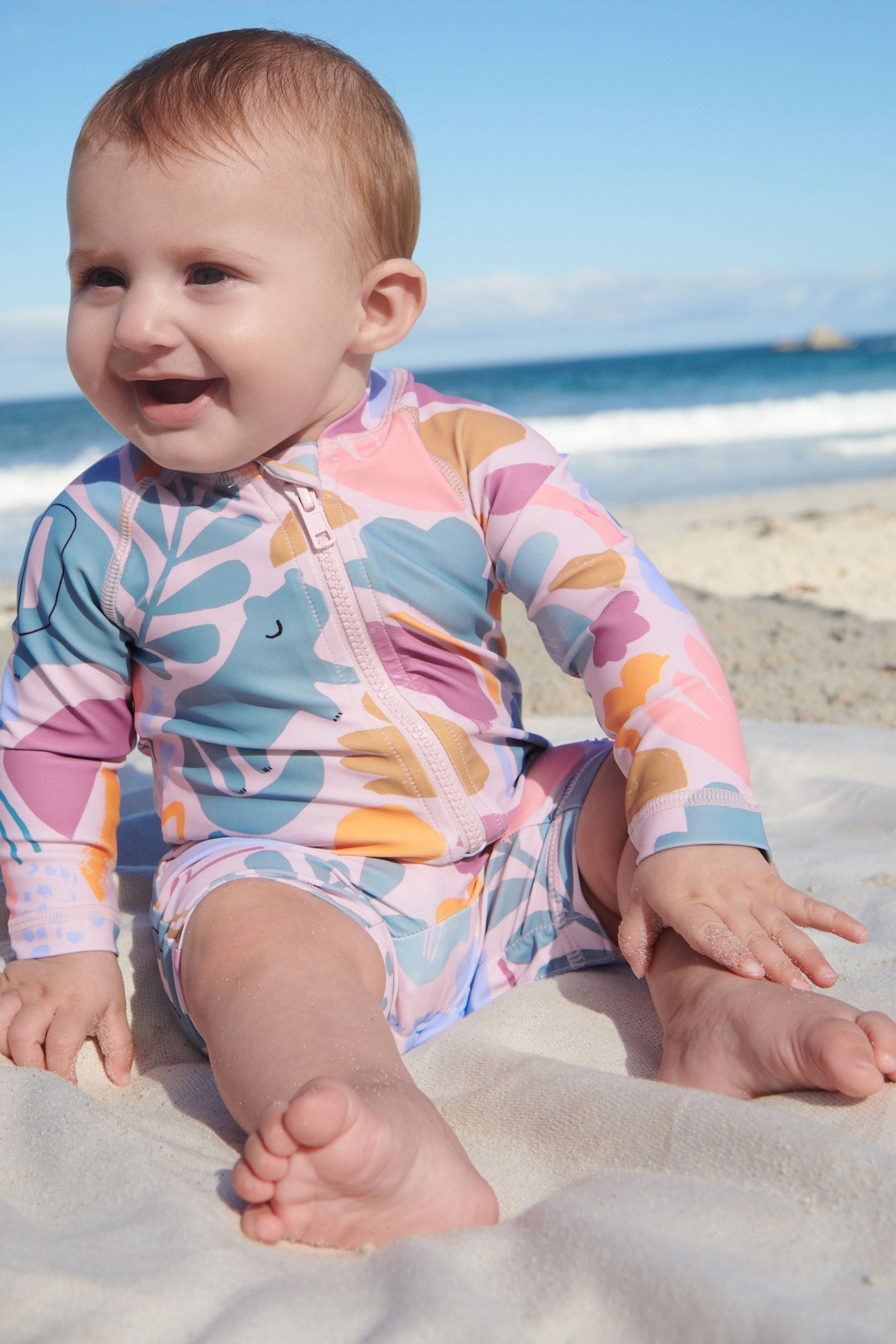 Multi Abstract Print Newborn Sunsafe Swim Suit (0mths-3yrs)