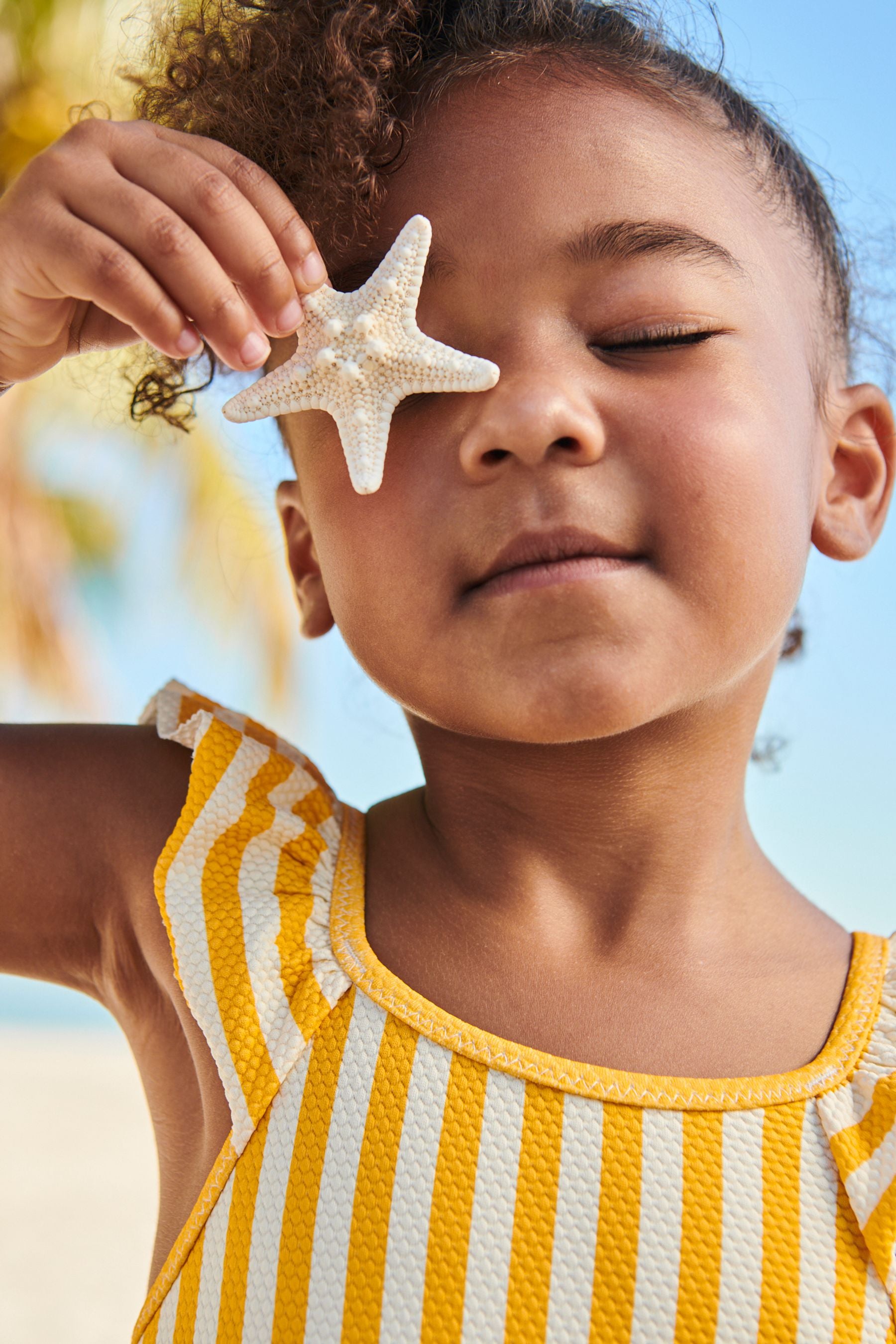 Yellow Frill Sleeved Swimsuit (3mths-7yrs)