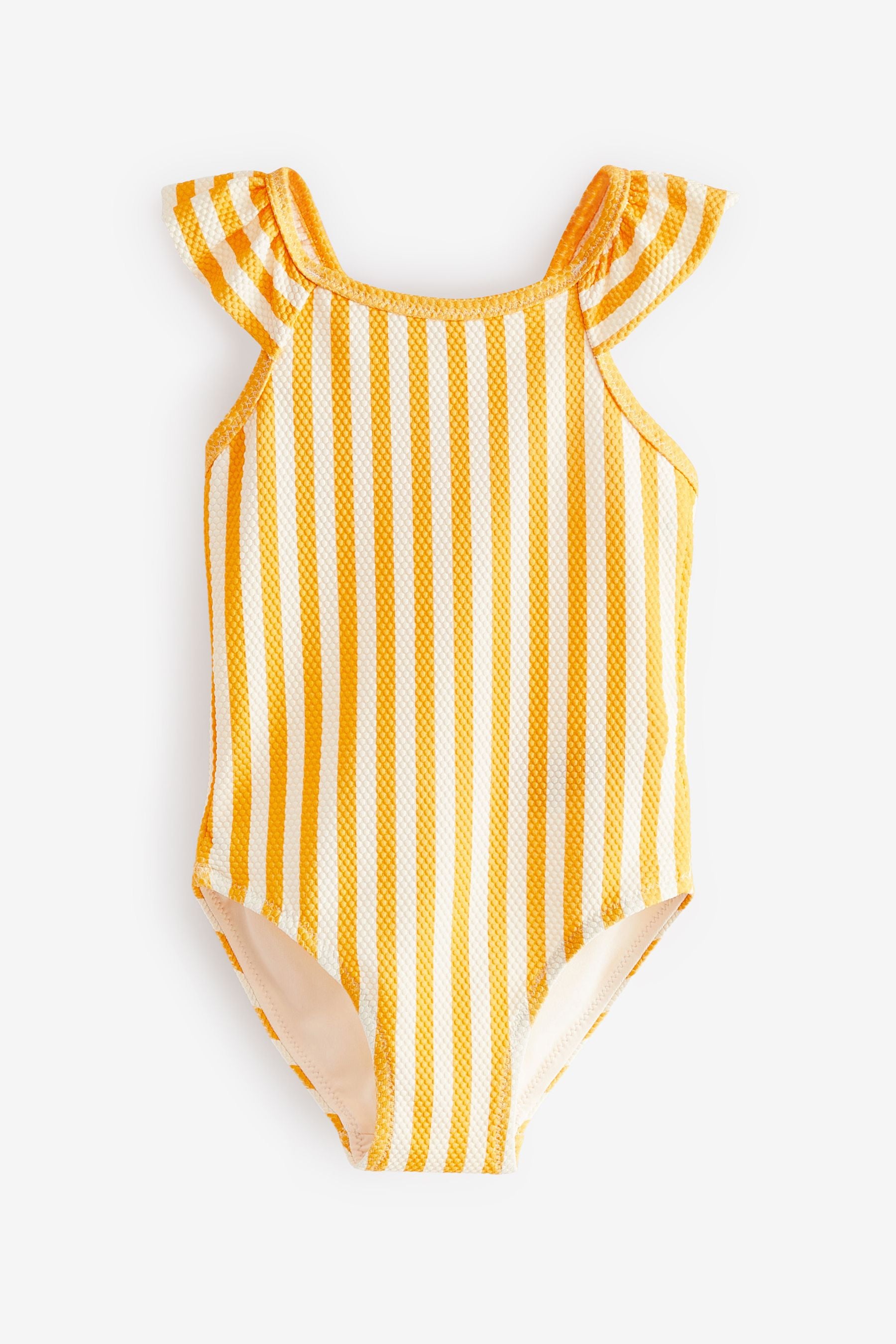 Yellow Frill Sleeved Swimsuit (3mths-7yrs)