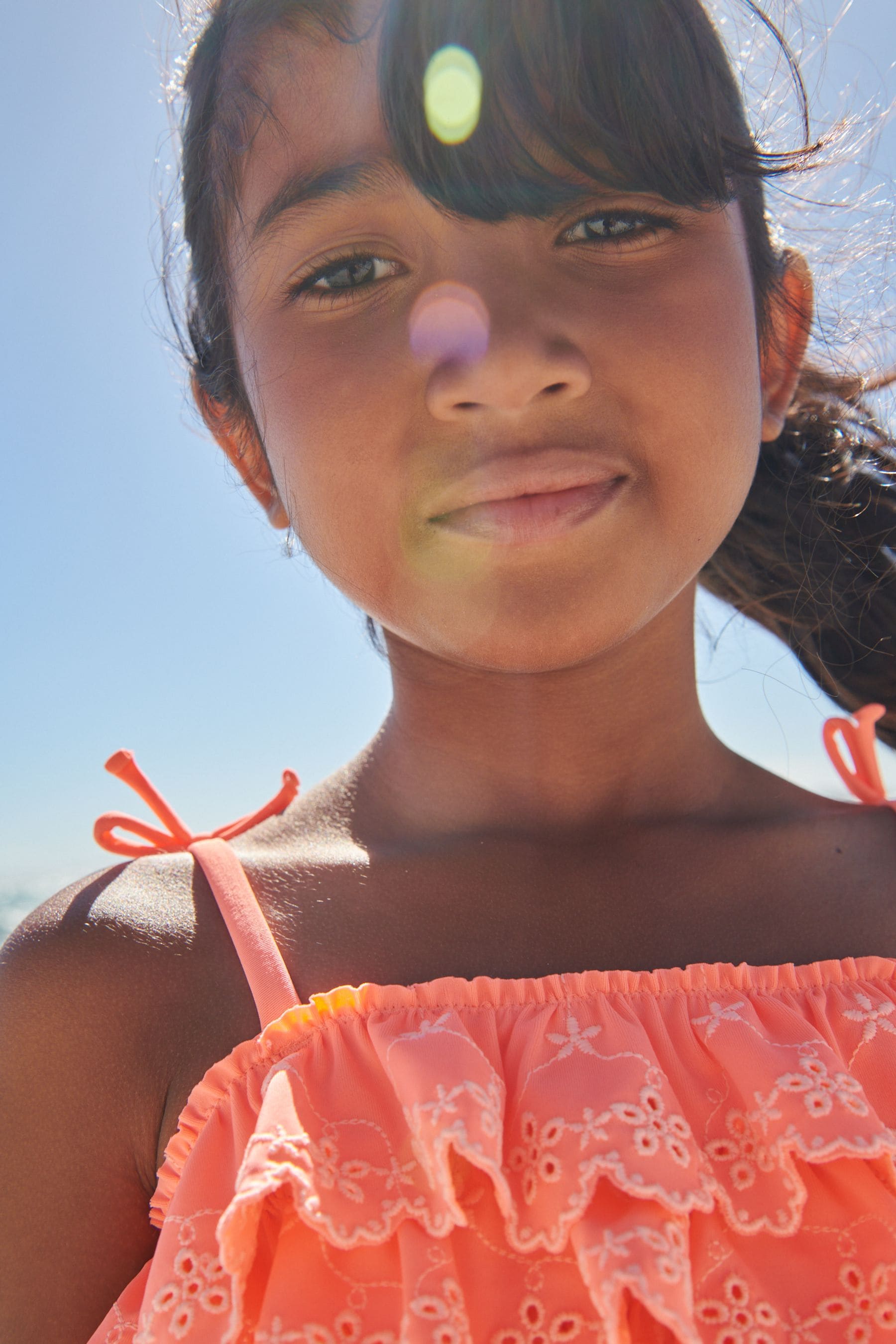 Fluro Orange Tiered Bikini (3-16yrs)