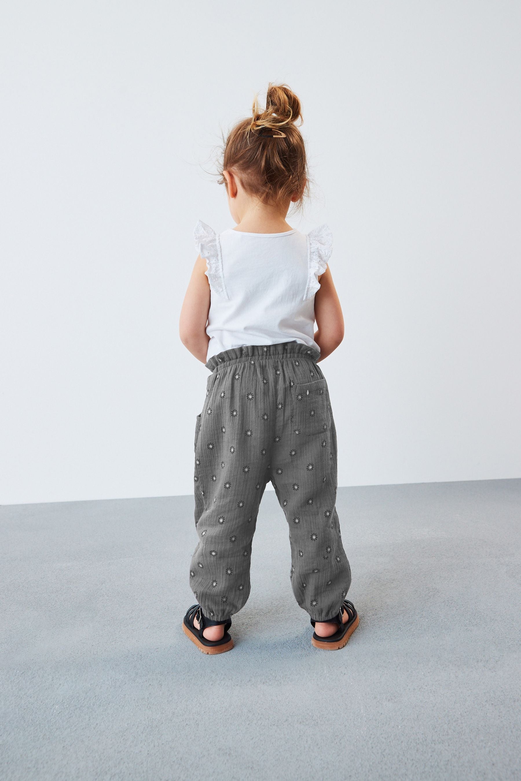 Charcoal Grey Textured Soft Touch Trousers (3mths-10yrs)