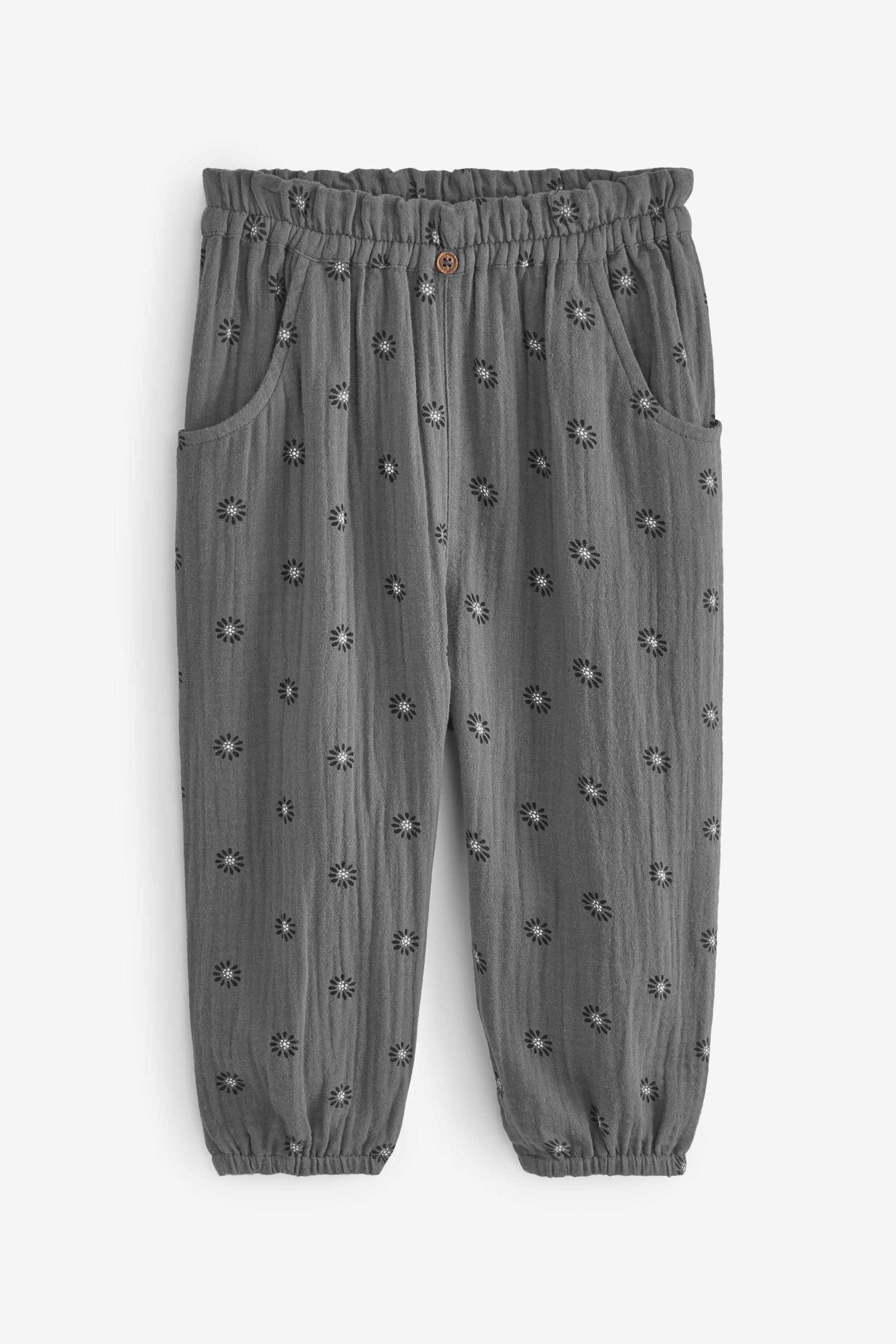 Charcoal Grey Textured Soft Touch Trousers (3mths-10yrs)