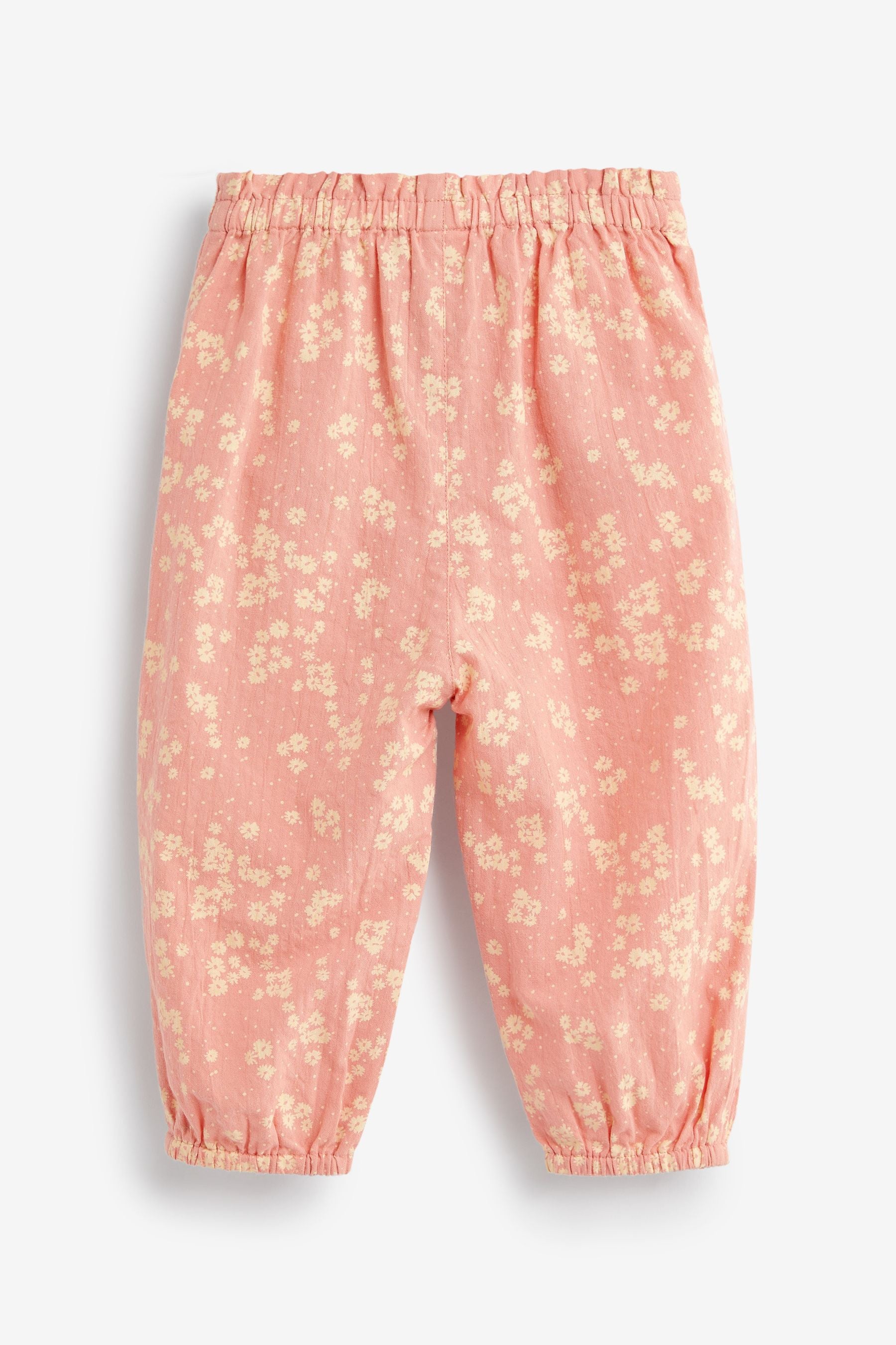 Pink Floral Textured Soft Touch Trousers (3mths-7yrs)