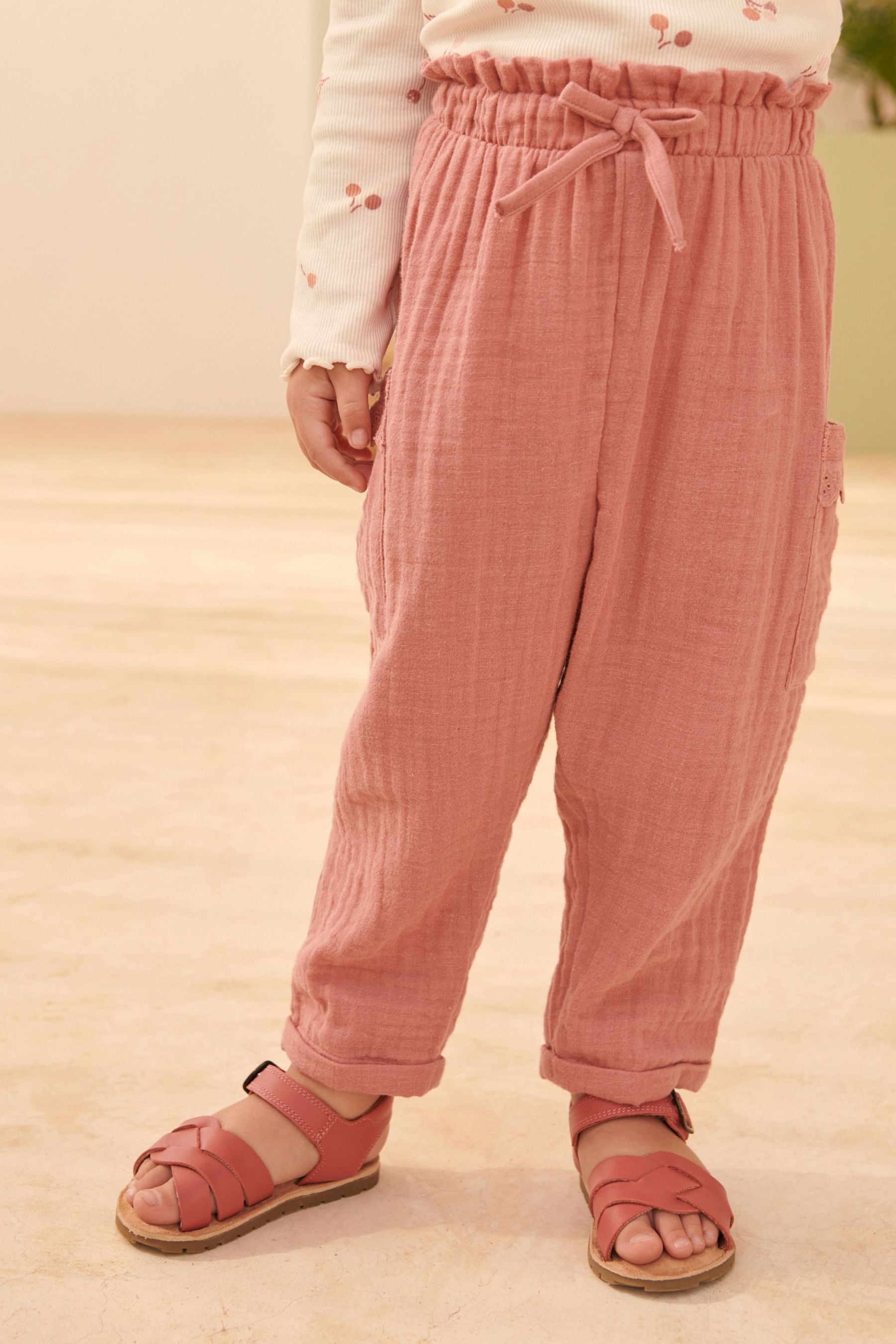 Pink Textured Soft Touch Trousers (3mths-10yrs)