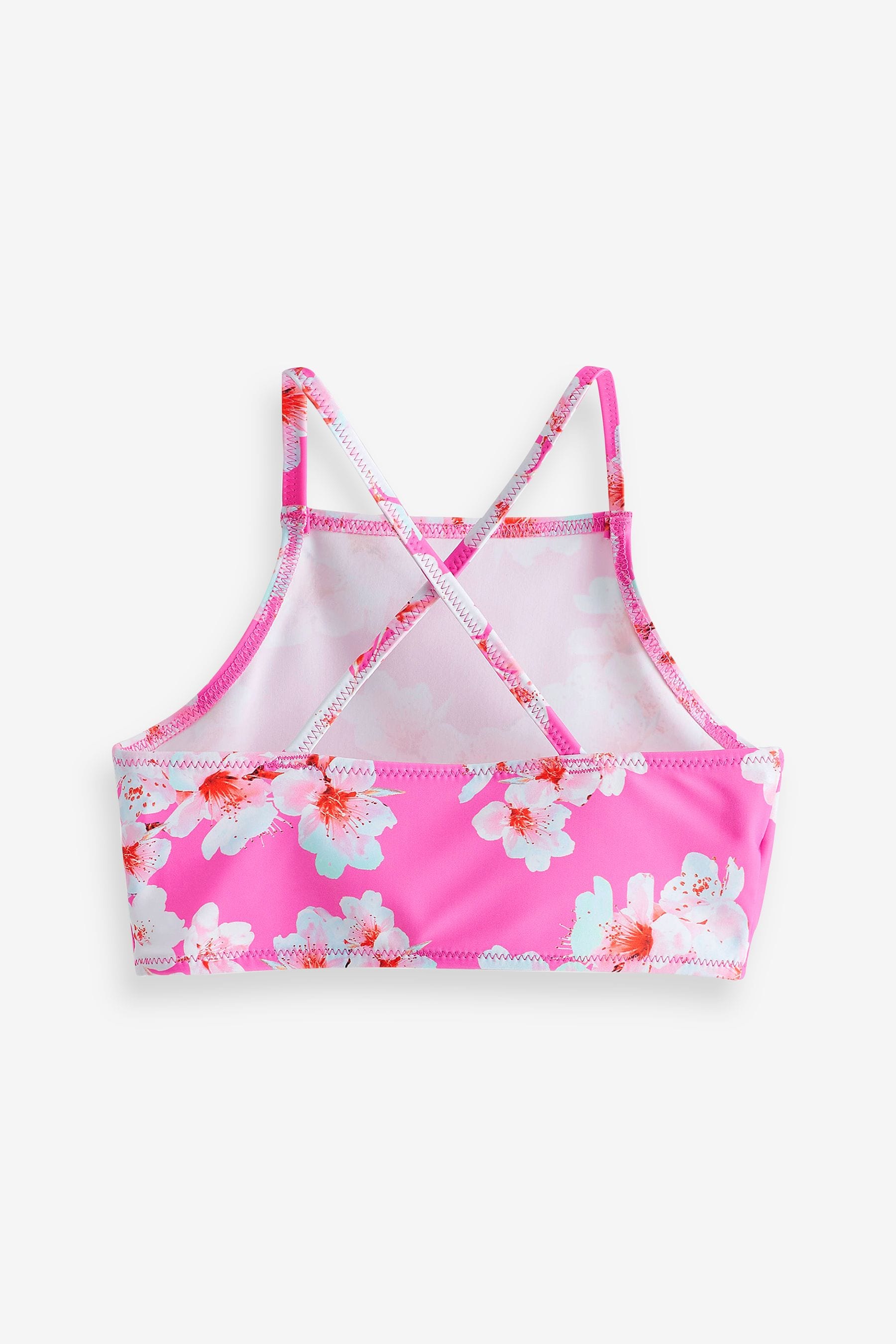 Bright Pink Floral Bikini (3-16yrs)