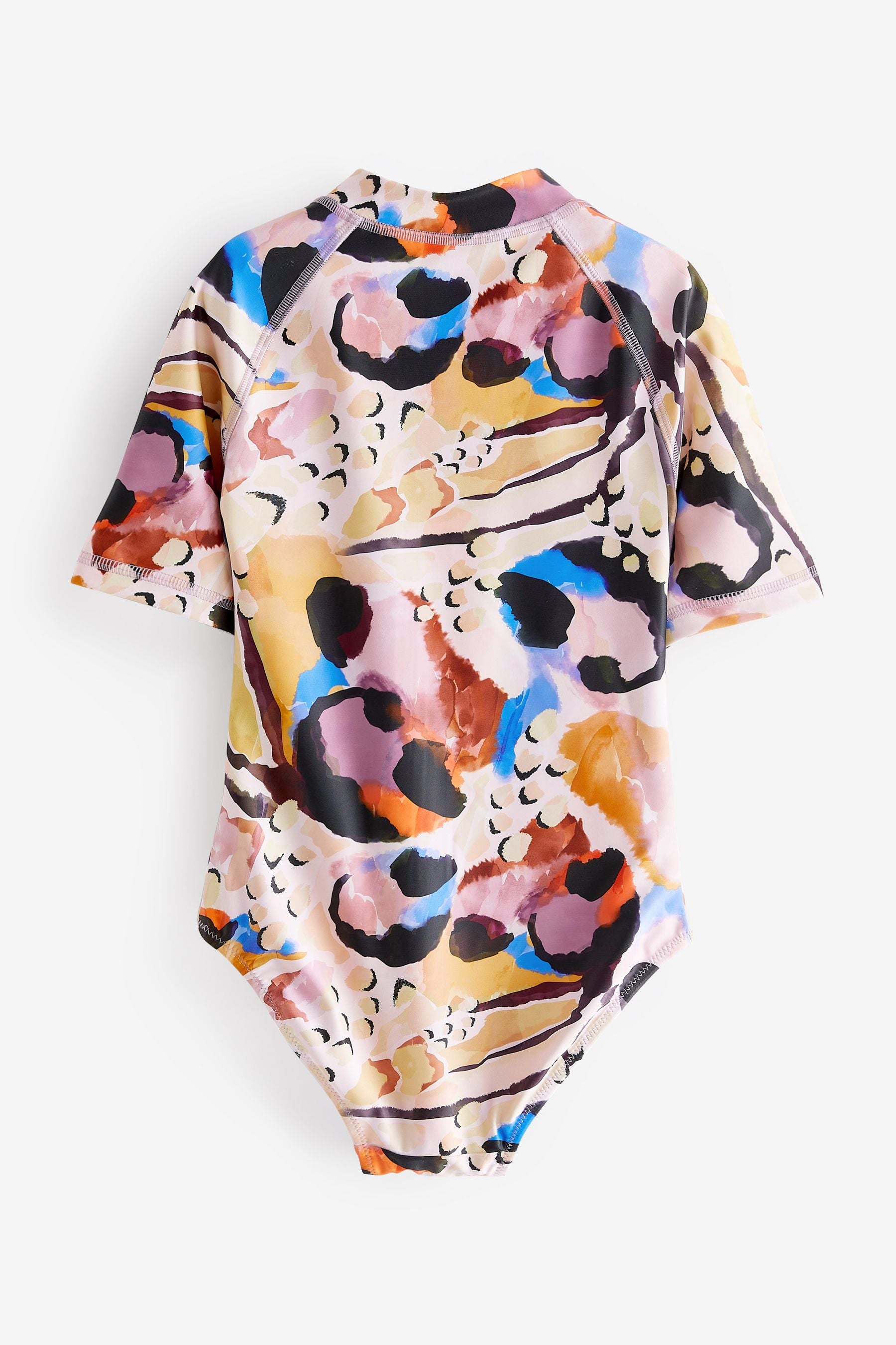 Multi Abstract Print Short Sleeved Swimsuit (3mths-16yrs)