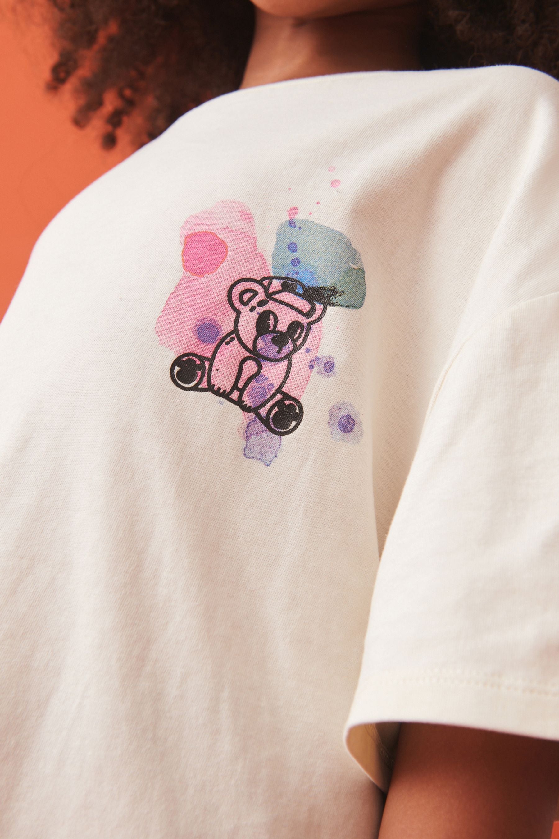 Ecru White Bears Oversized Graphic T-Shirt (3-16yrs)